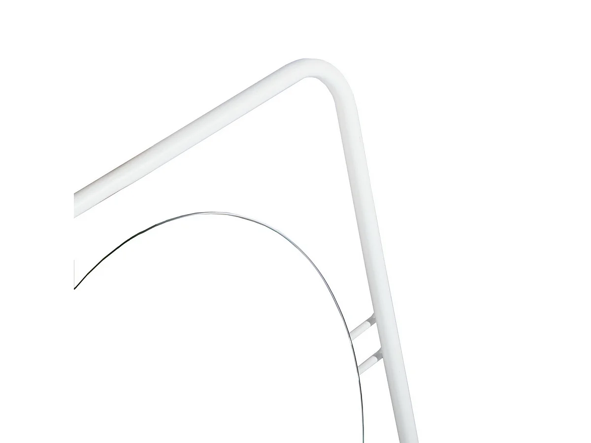 Miroir mural blanc rond et moderne avec étagère HAGAN WHITE