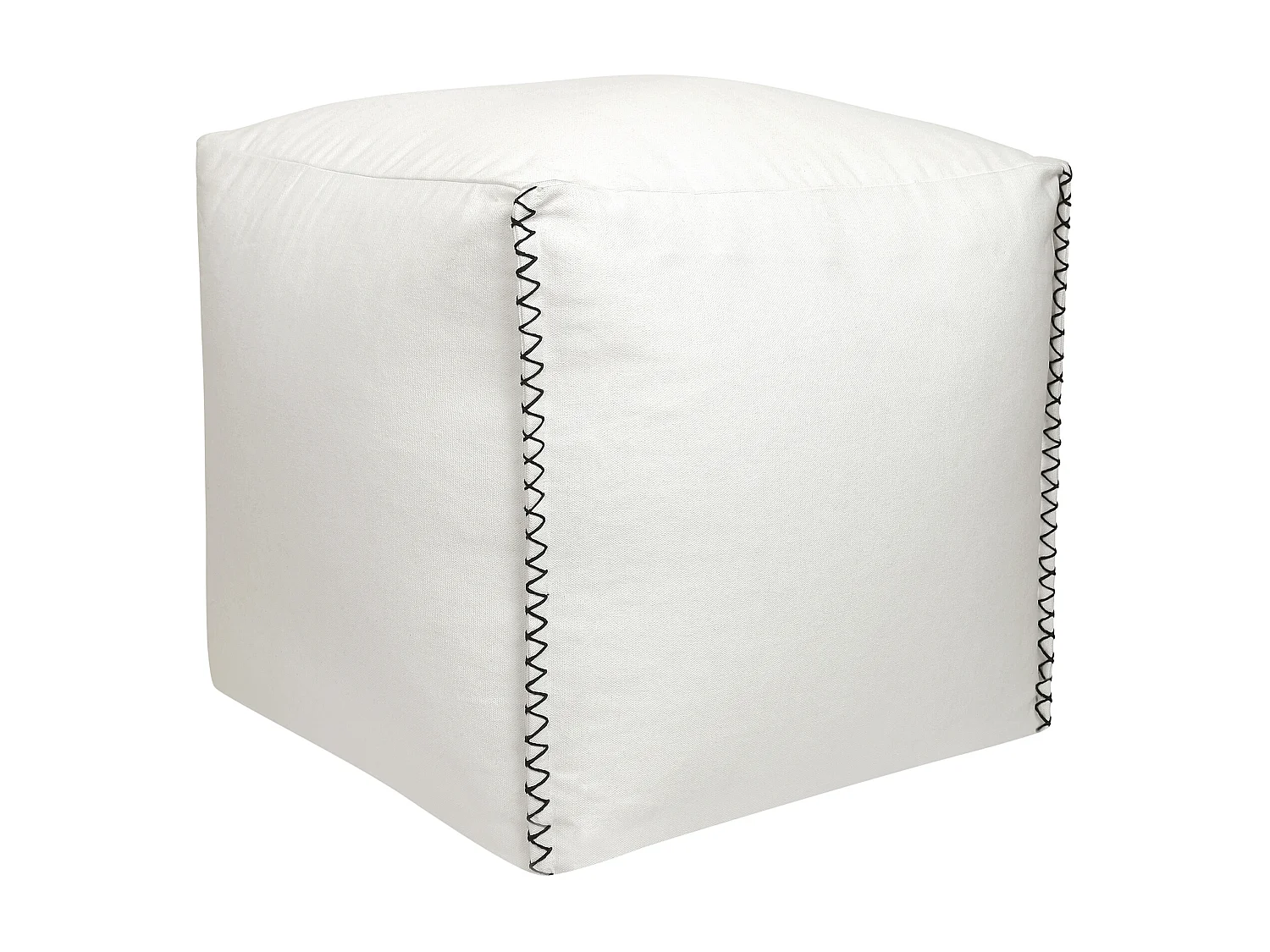 Poef van wit katoen OURIKA