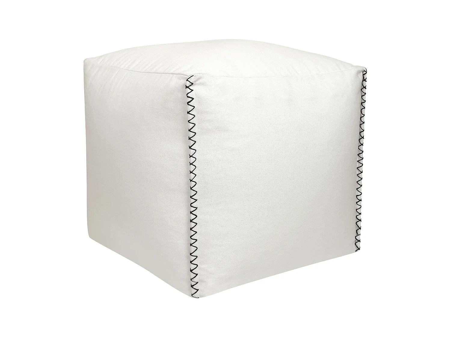 Hocker - Baumwolle - Weiß - OURIKA