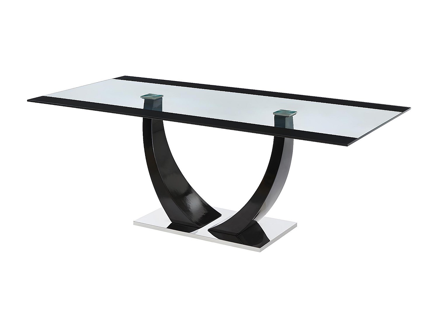 Esstisch - 8 Personen - MDF & Glas - Schwarz - MEZZO günstig online kaufen