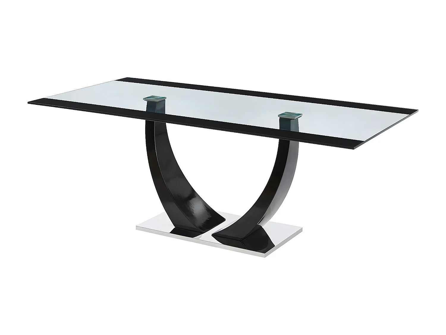 Esstisch - 8 Personen - MDF & Glas - Schwarz - MEZZO