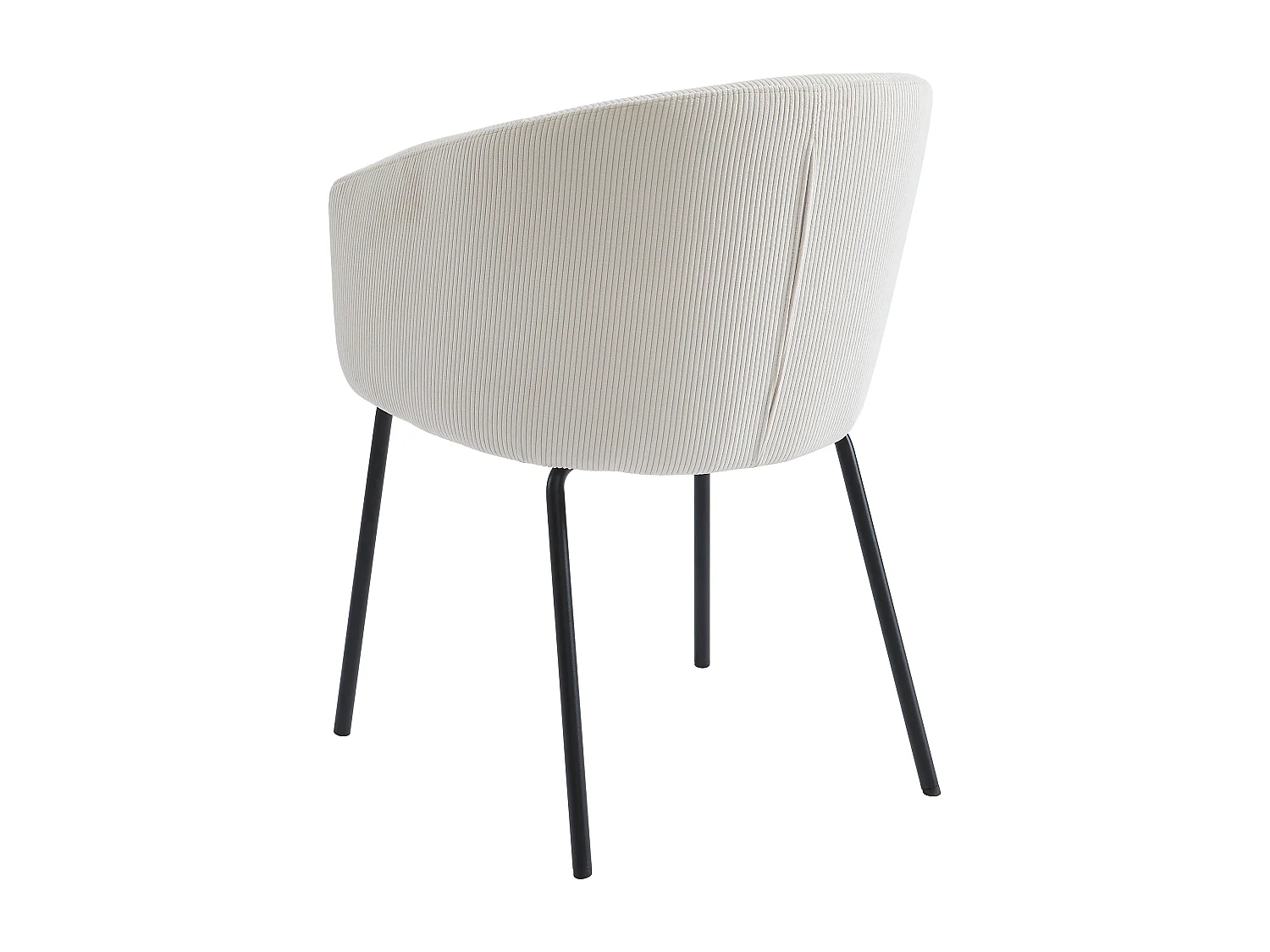 Set van 2 stoelen met armleuningen van ribfluweel en metaal - Crèmewit - MORONI van Pascal MORABITO