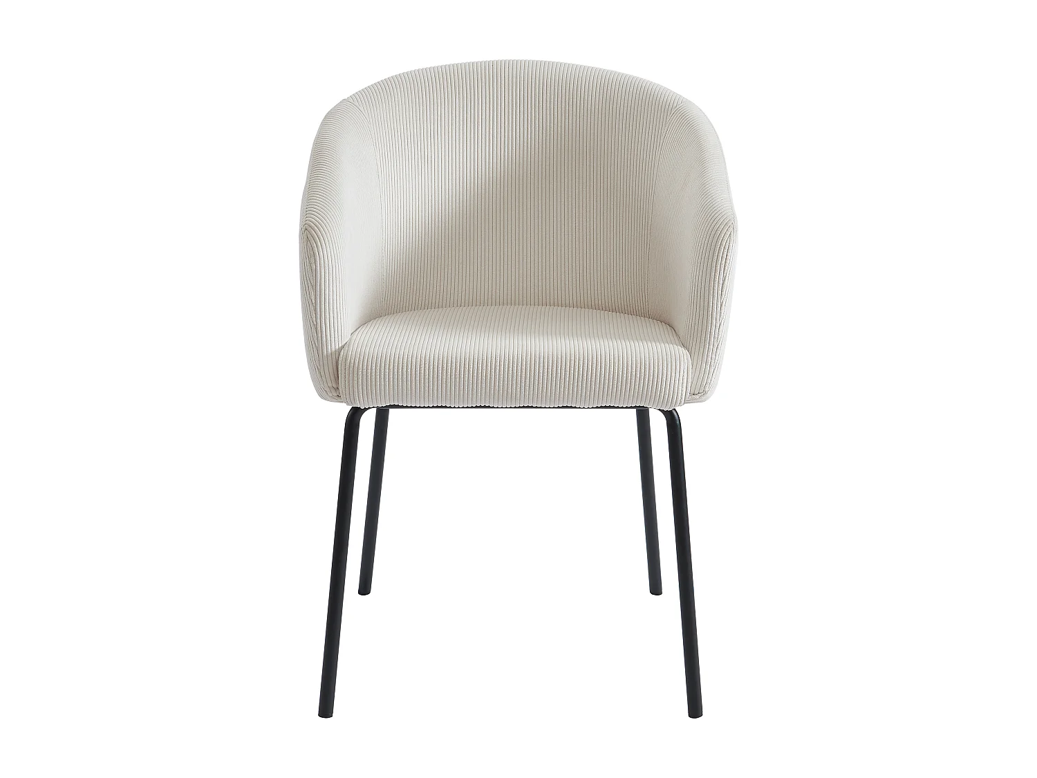 Set van 2 stoelen met armleuningen van ribfluweel en metaal - Crèmewit - MORONI van Pascal MORABITO