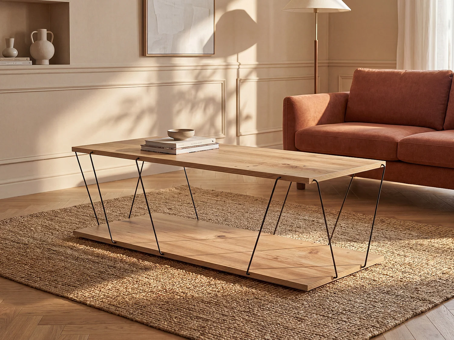 Soffbord - Naturell och svart - DELORY