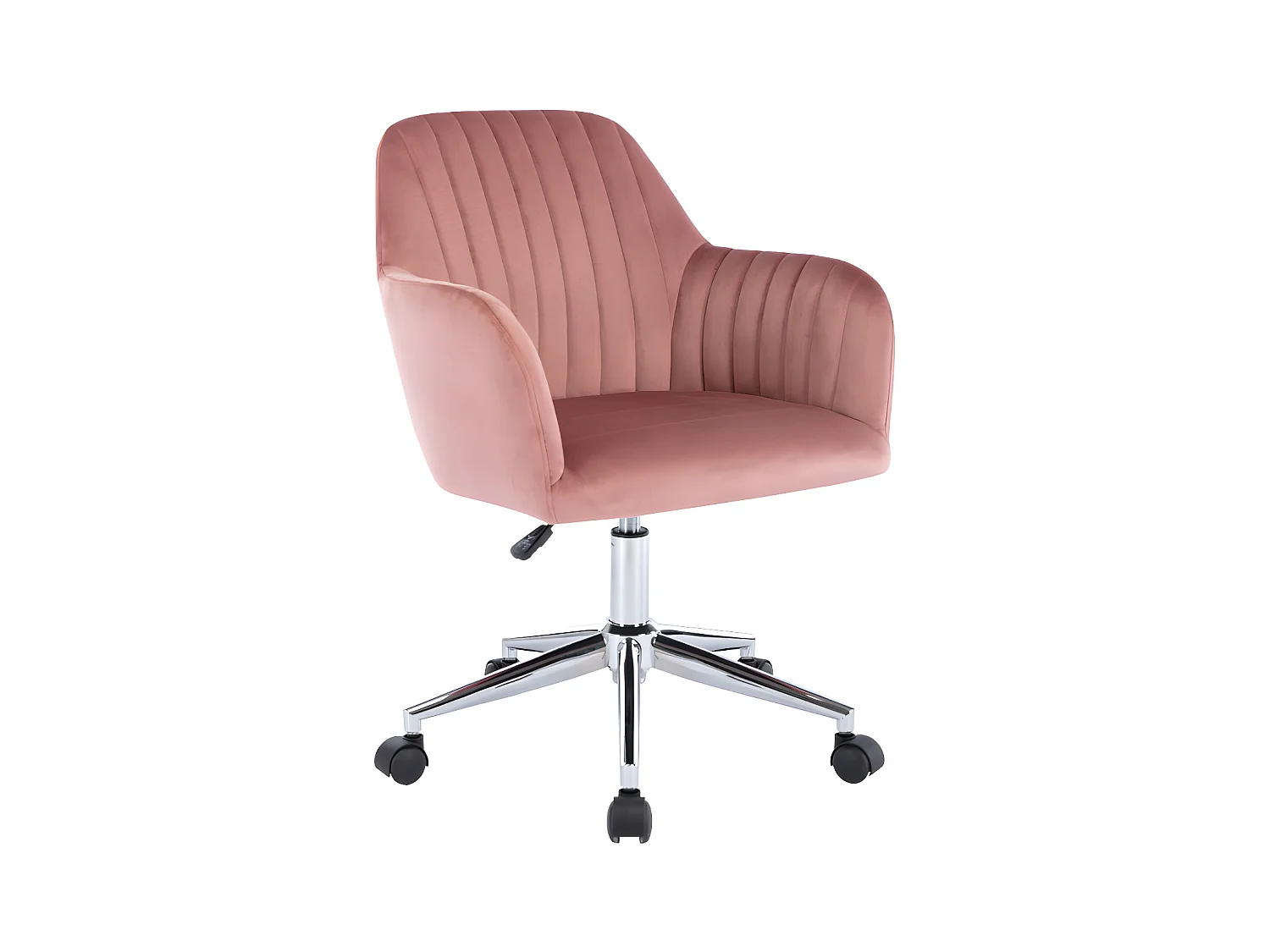 Bureaustoel - Fluweel - Roze - In hoogte verstelbaar - ELEANA