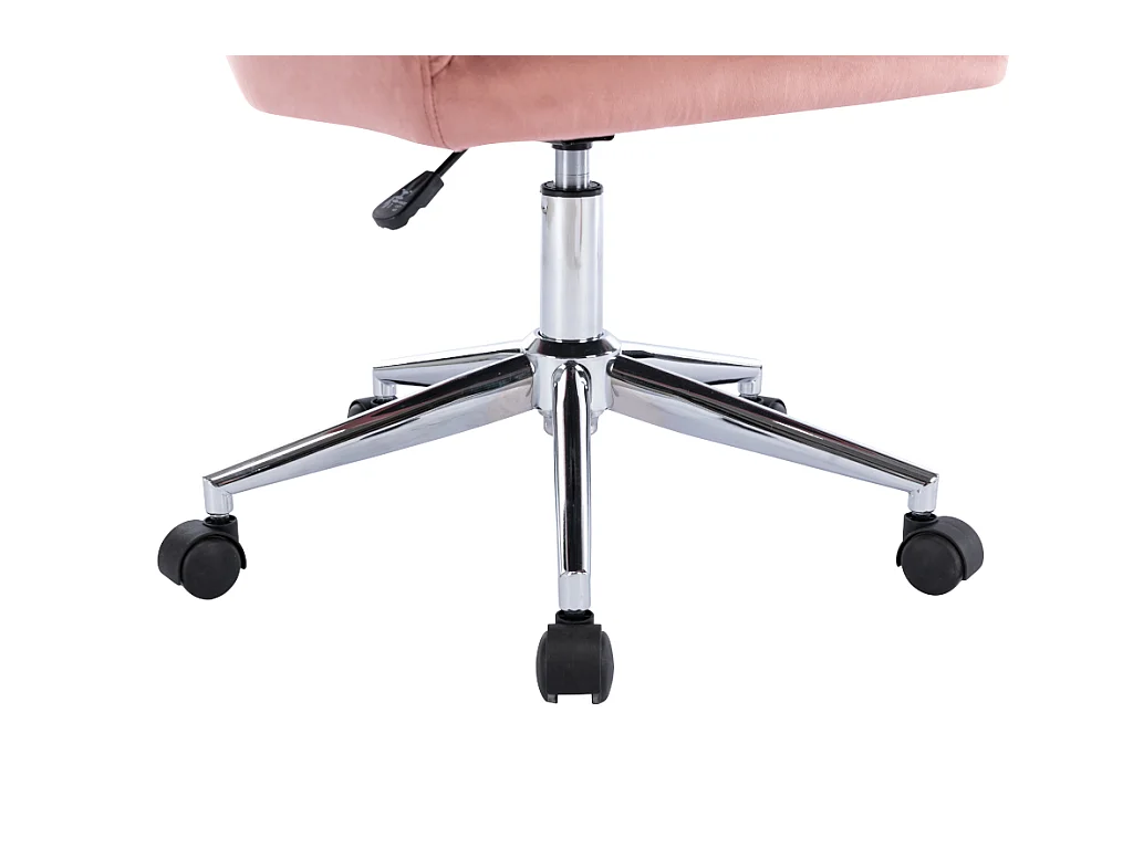 Bureaustoel - Fluweel - Roze - In hoogte verstelbaar - ELEANA