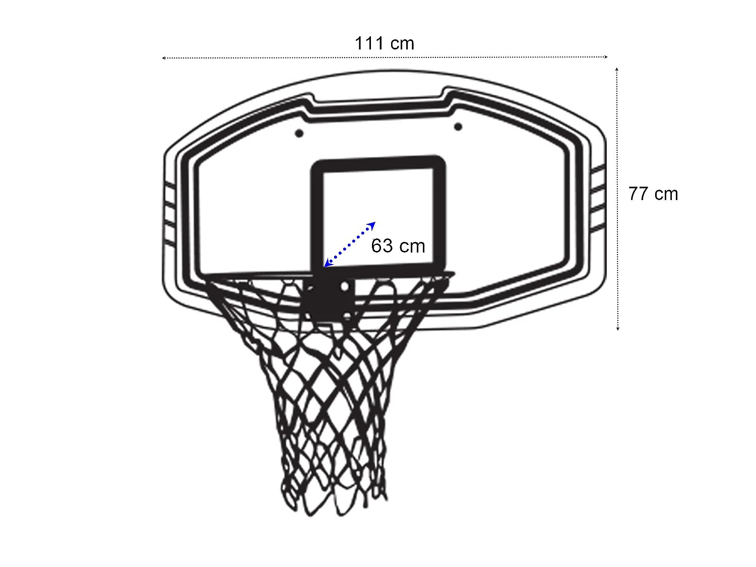 Panier de basket mural blanc - L111 x H77 cm - BEMIDJI