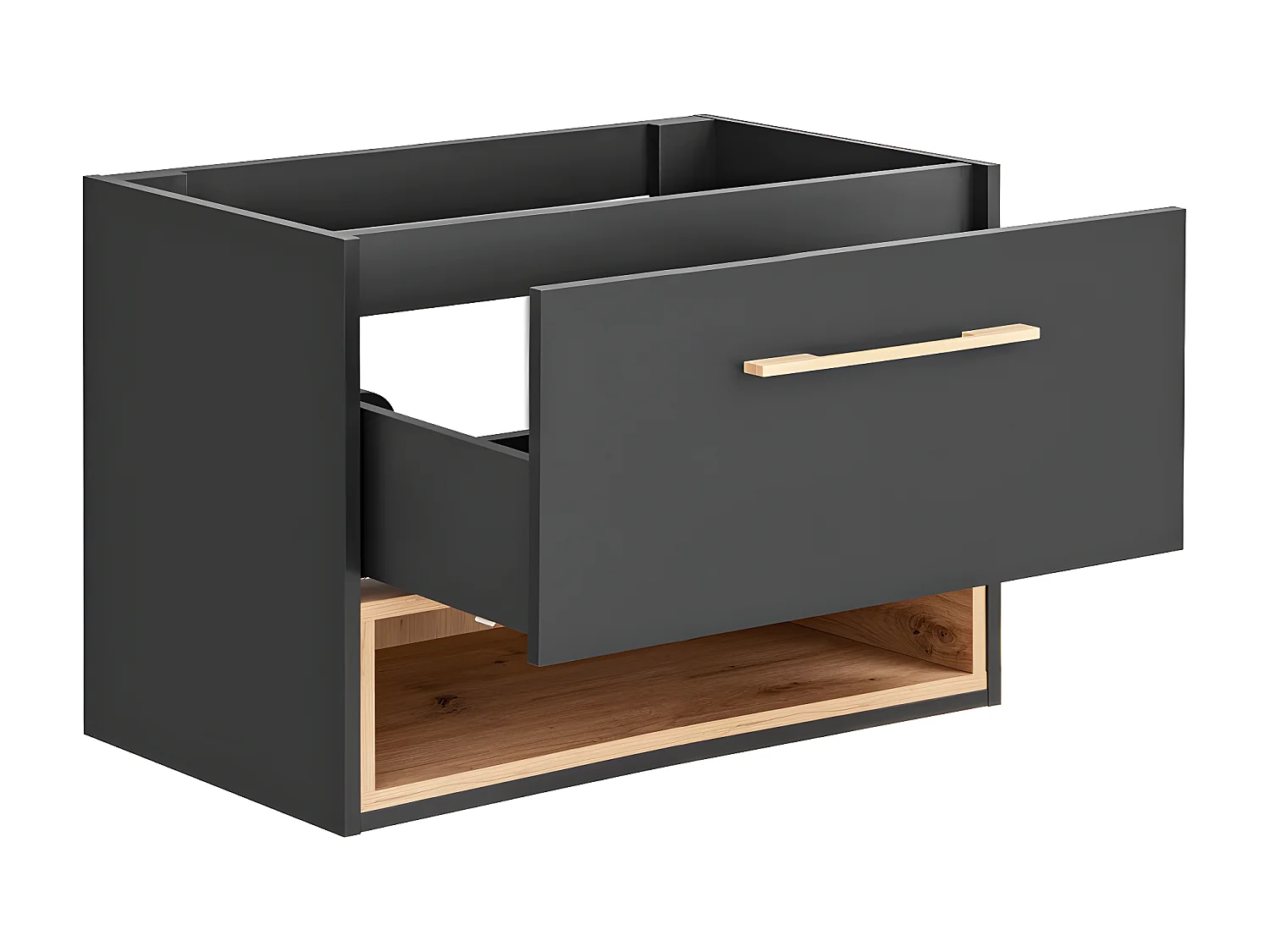 Meuble sous vasque suspendu anthracite - 80 cm - YANGRA