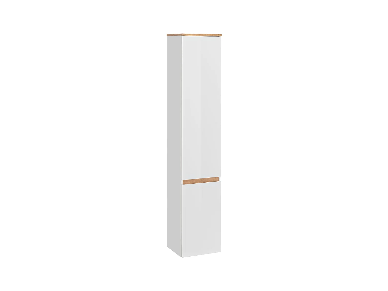 Colonne de salle de bain avec 5 étagères - Coloris naturel clair et blanc - ANIDA