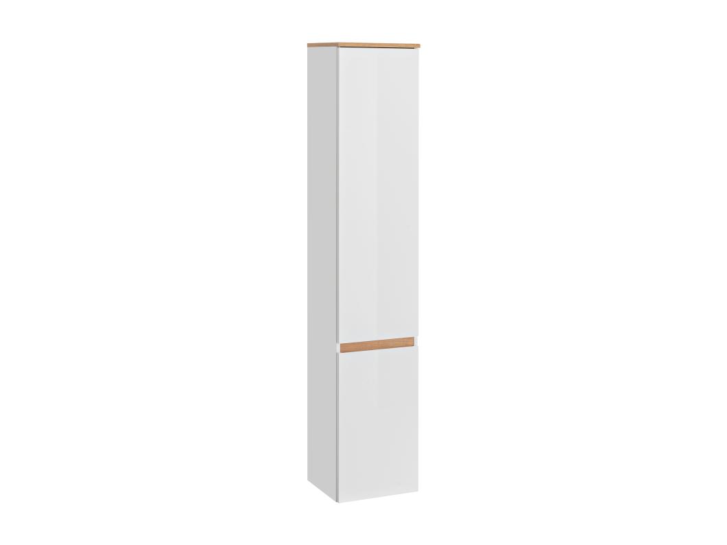 Colonne de salle de bain avec 5 étagères - Coloris naturel clair et blanc - ANIDA