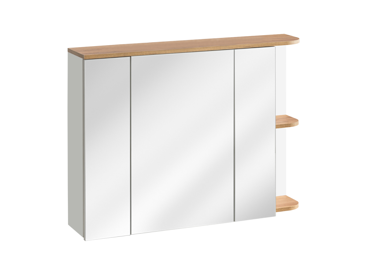 Badezimmer Hängeschrank mit Spiegel - B. 94 cm - Helle Naturfarben & Weiß - günstig online kaufen