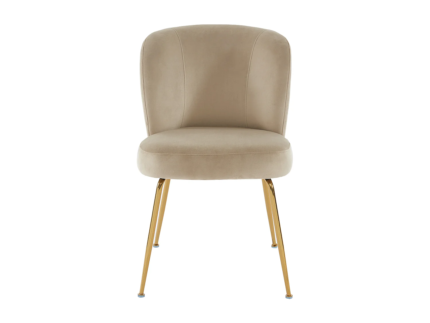 Set med 2 stolar i sammet och guldmetall - Beige - POLPONA