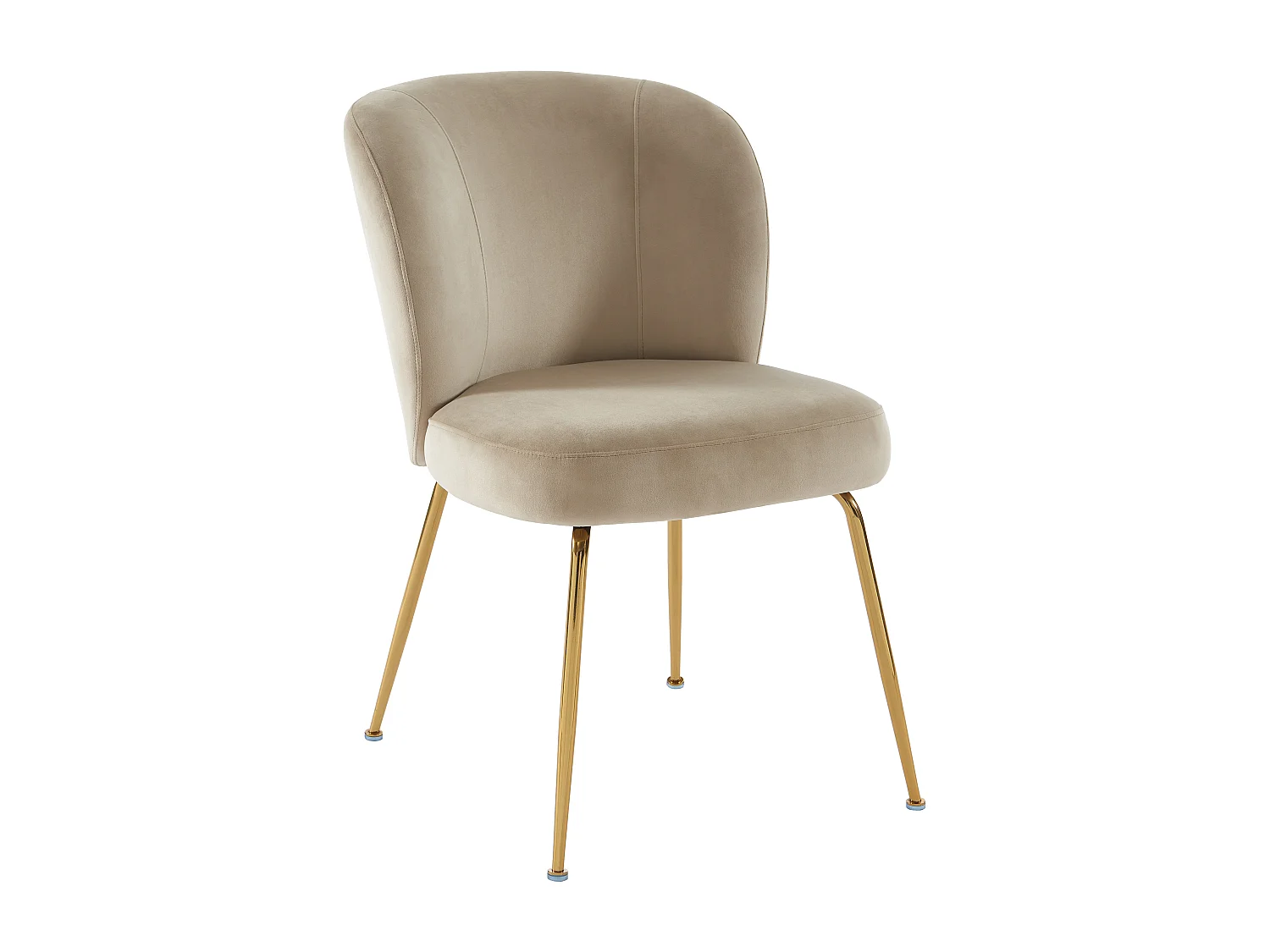 Set med 2 stolar i sammet och guldmetall - Beige - POLPONA