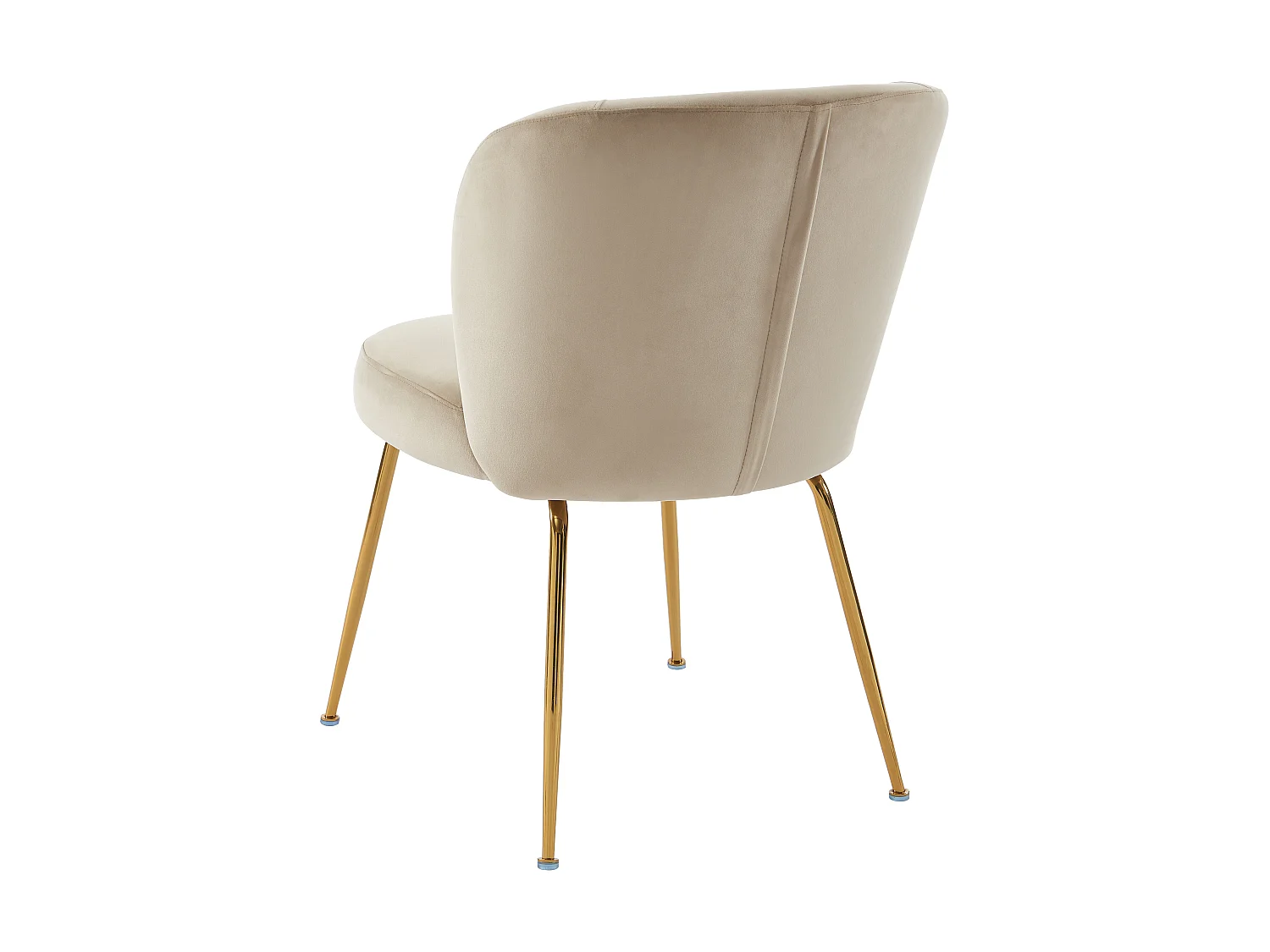 Set med 2 stolar i sammet och guldmetall - Beige - POLPONA