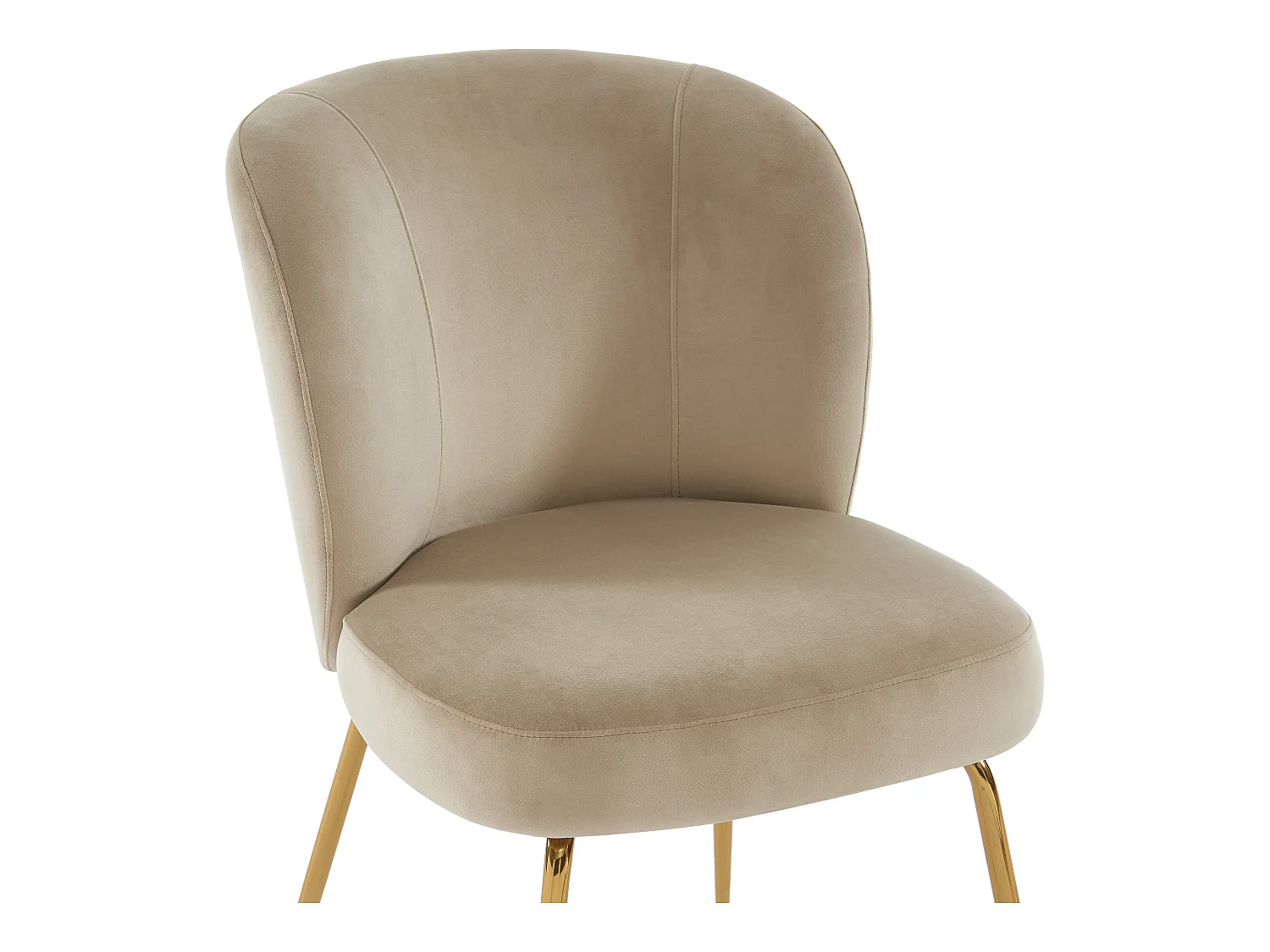 Set med 2 stolar i sammet och guldmetall - Beige - POLPONA