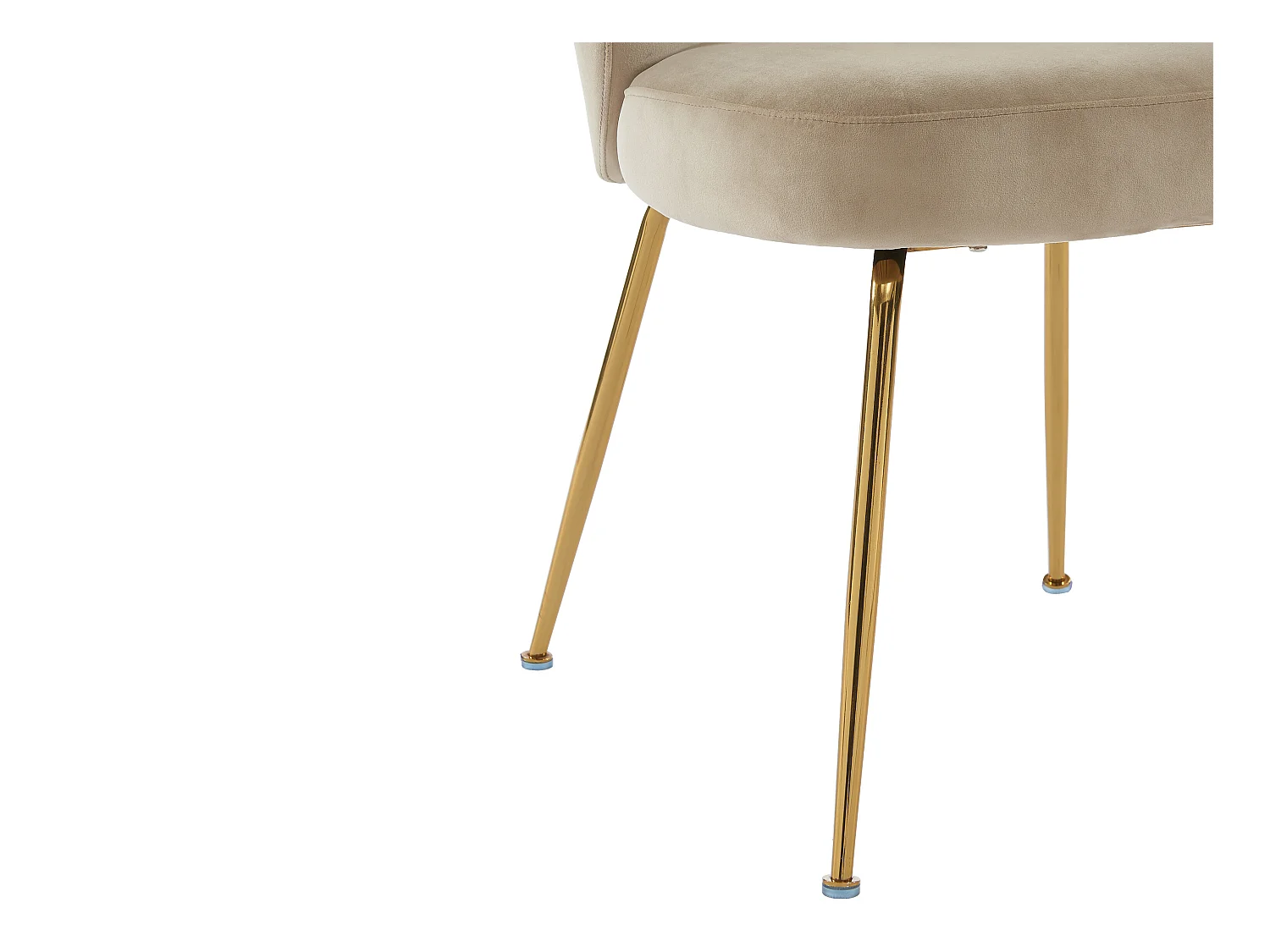 Set med 2 stolar i sammet och guldmetall - Beige - POLPONA