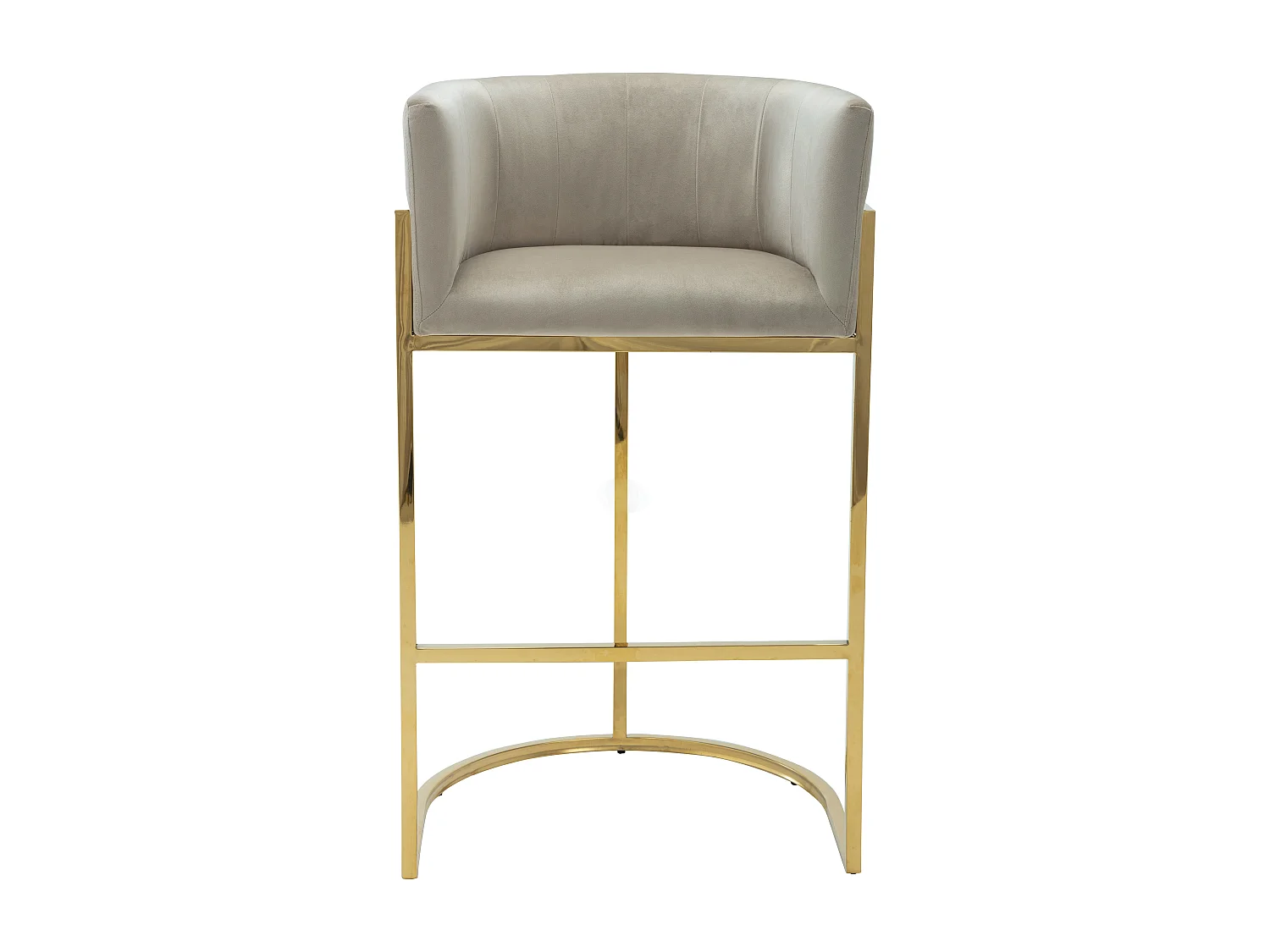 Barhocker - Samt & Edelstahl - Beige & Gold - PERIA von Pascal MORABITO