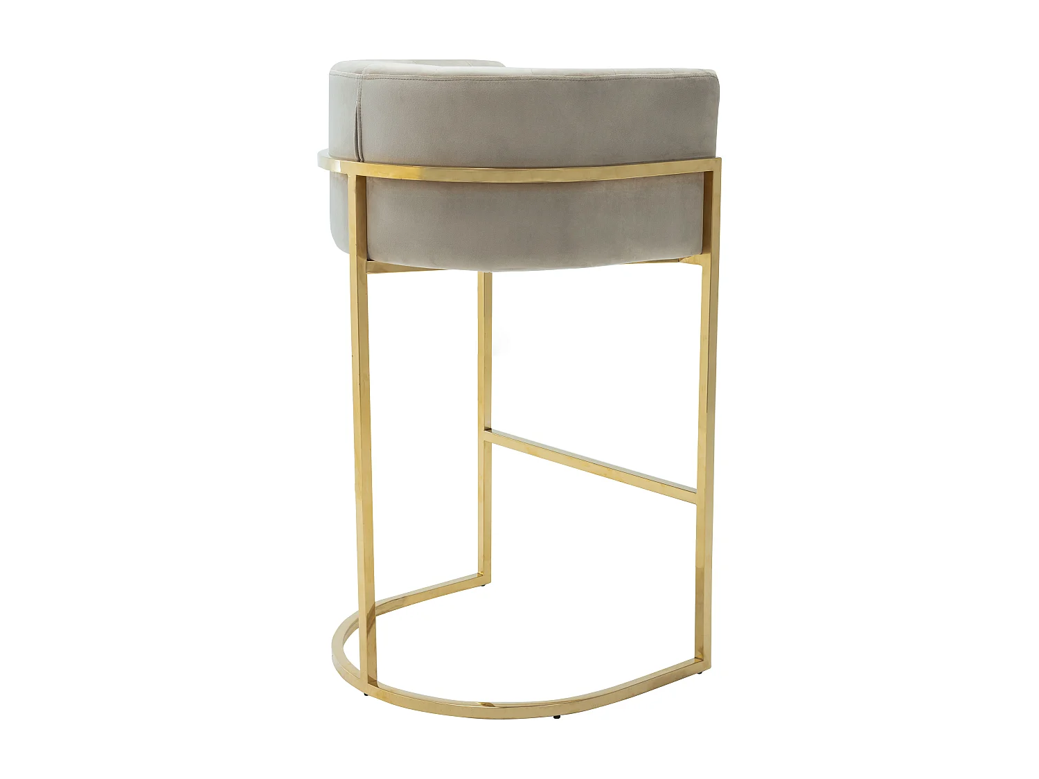 Barhocker - Samt & Edelstahl - Beige & Gold - PERIA von Pascal MORABITO