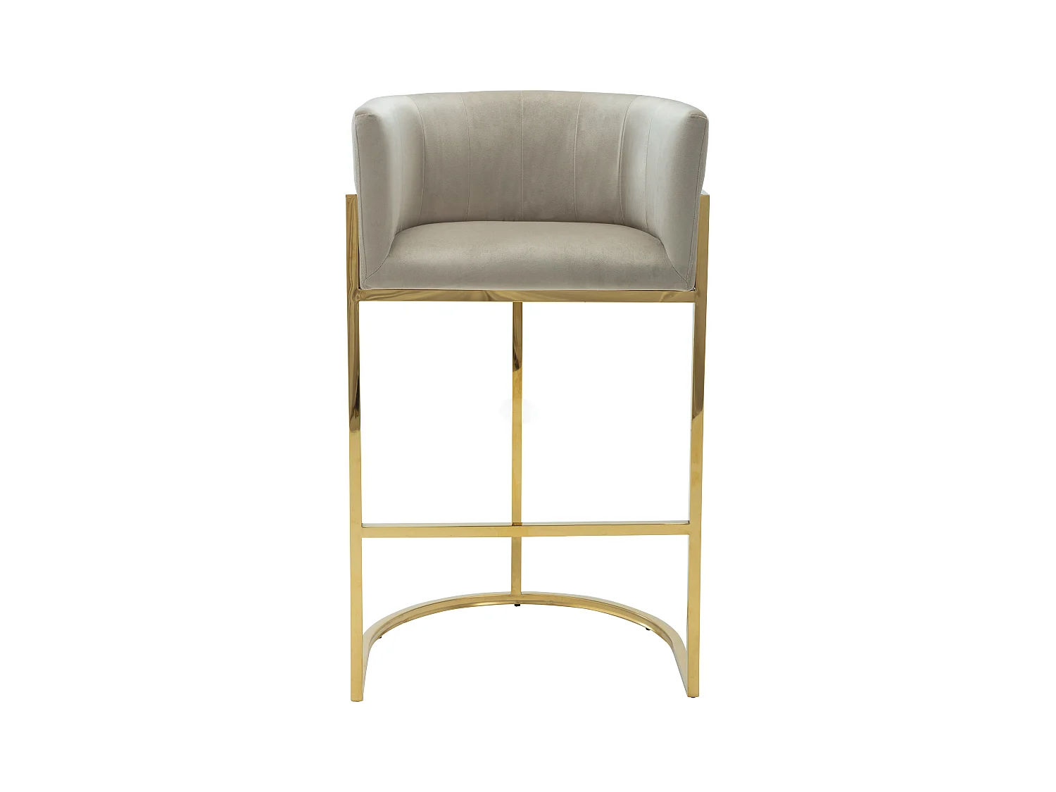 Tabouret de bar en velours et acier inoxydable - Beige et doré - PERIA de Pascal MORABITO
