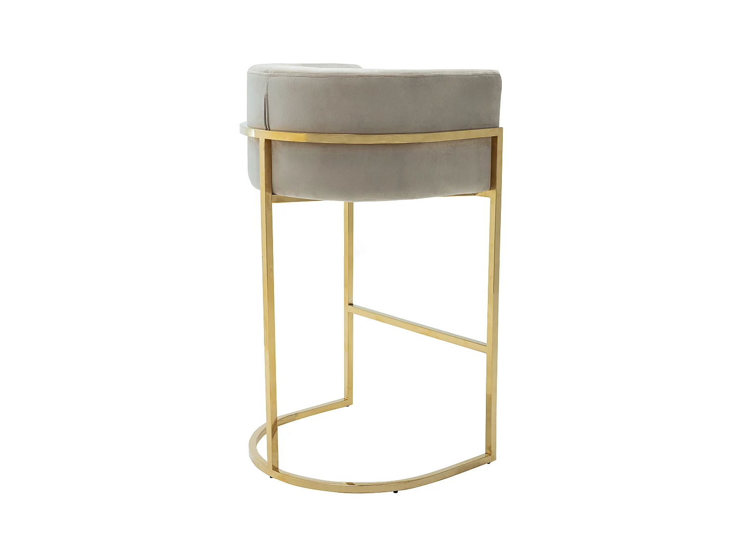Tabouret de bar en velours et acier inoxydable - Beige et doré - PERIA de Pascal MORABITO