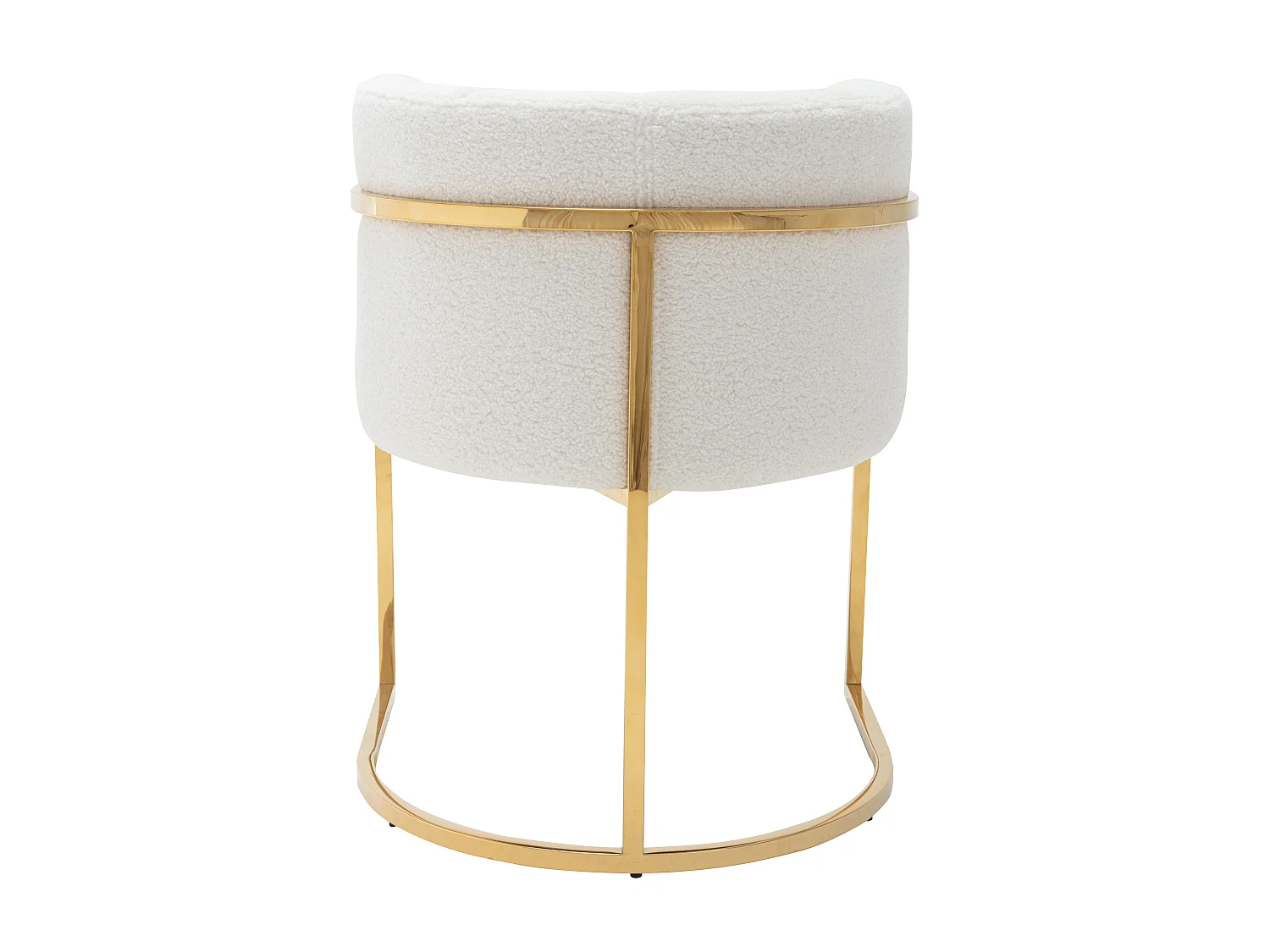 Stuhl mit Armlehnen - Bouclé-Stoff & Metall - Weiß & Goldfarben - PERIA von Pascal MORABITO