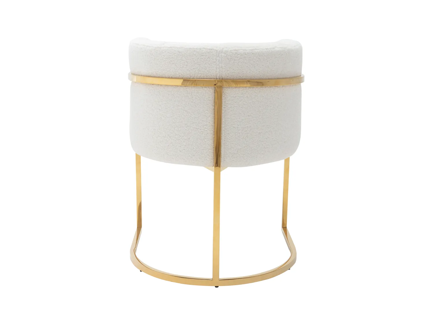 Silla con brazos - Tela bouclette y acero inoxidable - Blanco y dorado - PERIA de Pascal MORABITO