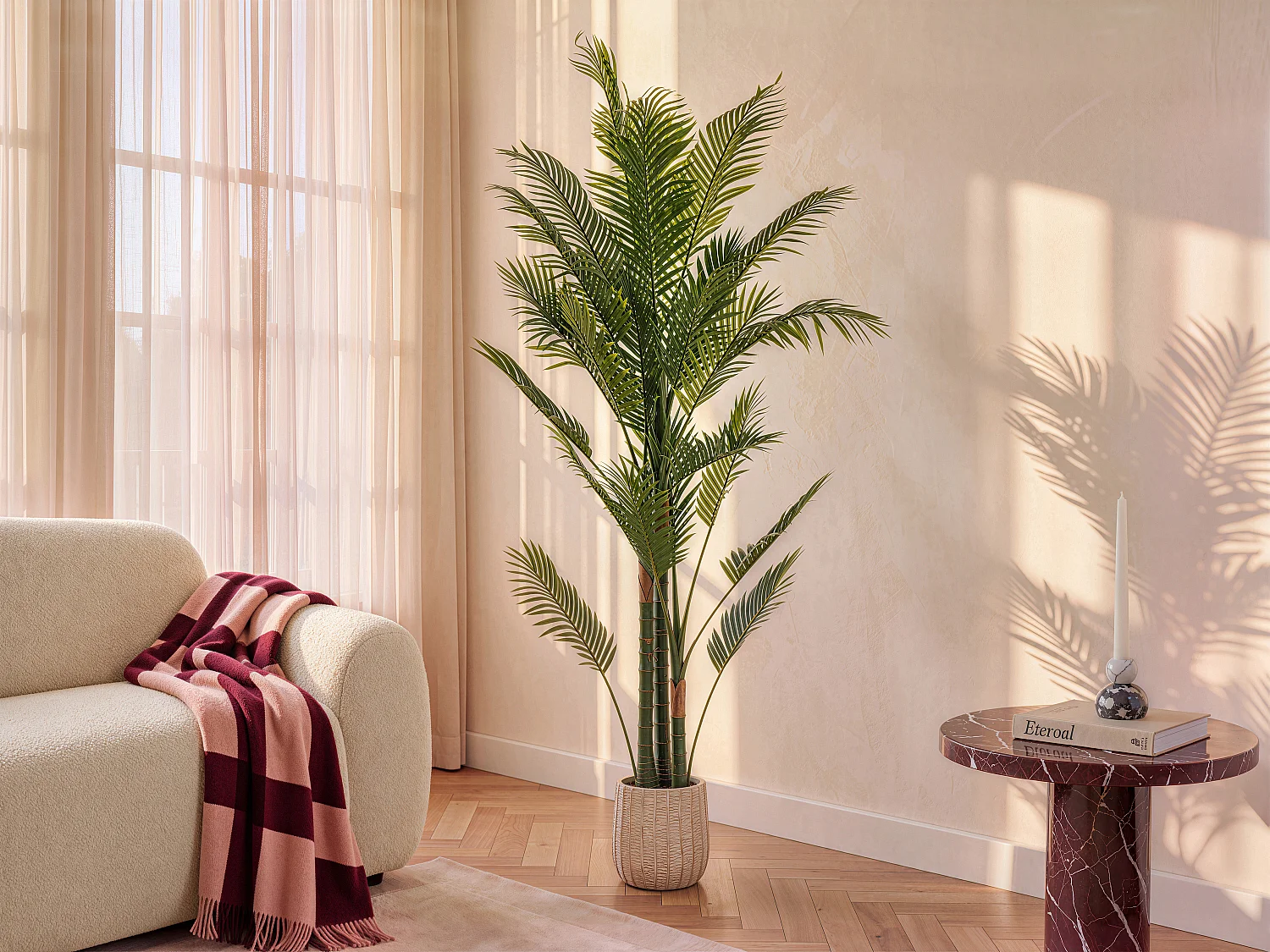 Kunstpflanze Palme mit Topf - H. 190 cm