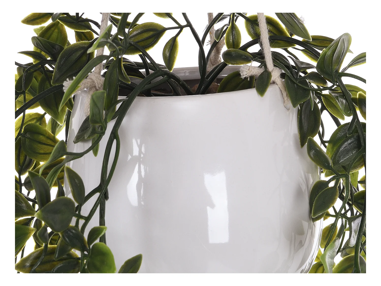 Planta artificial colgante con pot de cerámica - Alt. 170 x Ancho 20 cm - verde - BAHIANA
