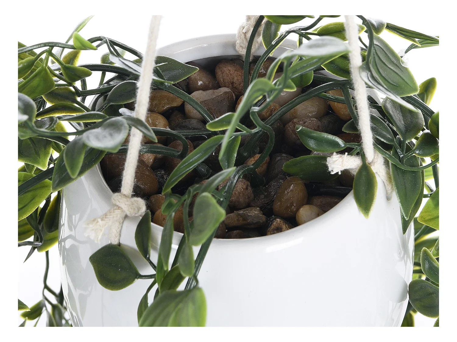 Planta artificial colgante con pot de cerámica - Alt. 170 x Ancho 20 cm - verde - BAHIANA
