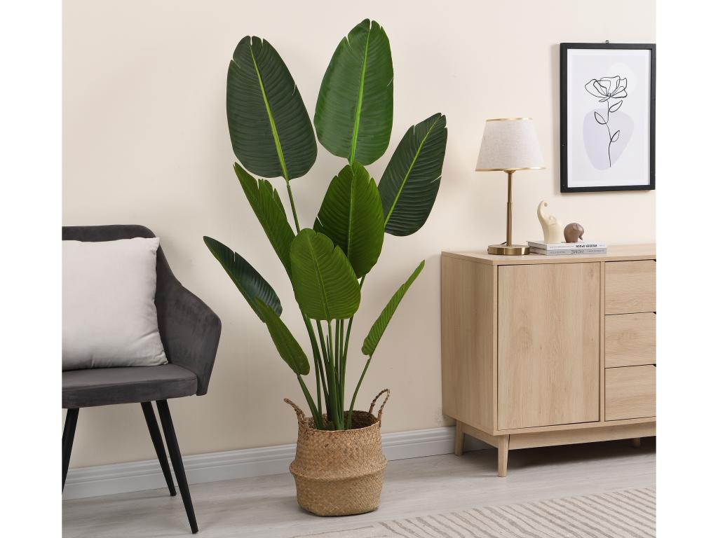 Kunstpflanze Bananenbaum mit Topf - 160 cm - Grün - NENDAZ günstig online kaufen