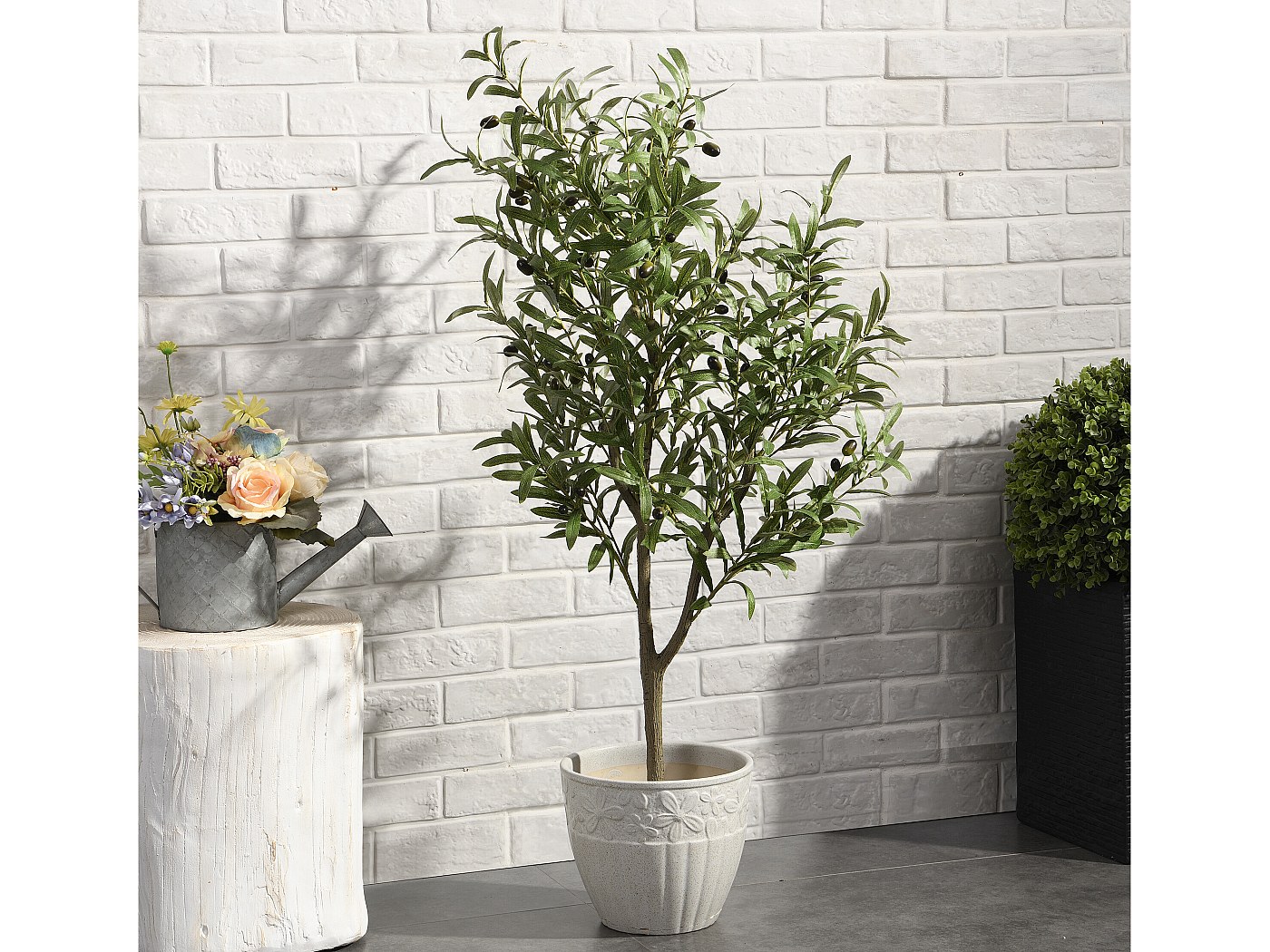 Kunstboom Ceder groen in plastic pot 120 cm hoog - Gratis thuisbezorgd