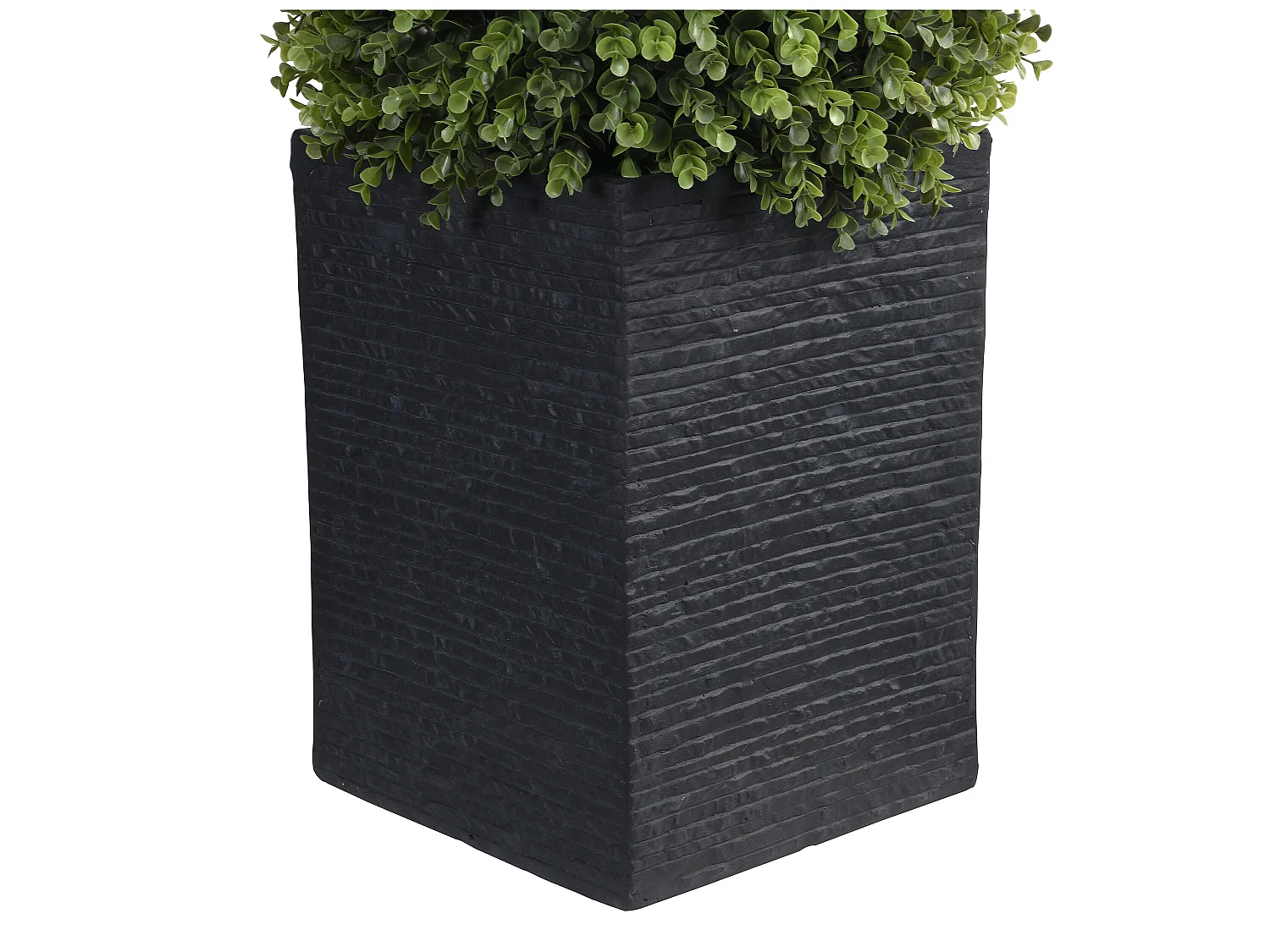 Ronde kunstbuxus met pot - H66 x D40 cm - Groen - DIAVA