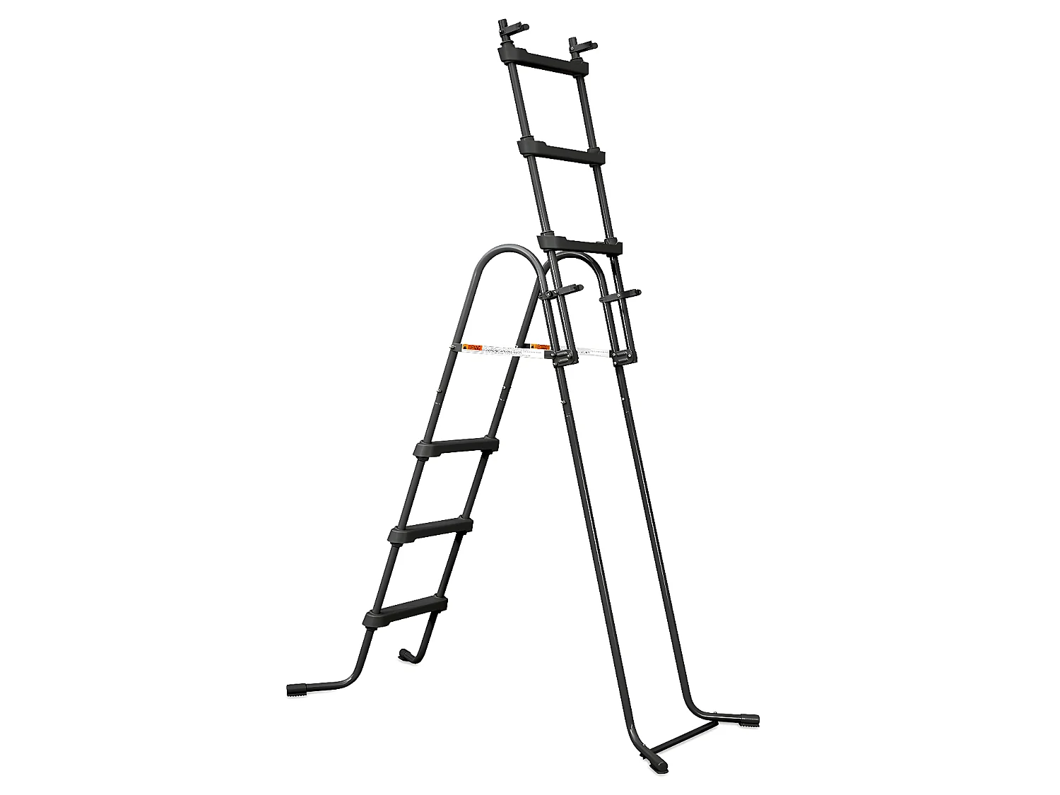 Piscine tubulaire ovale effet chevrons gris foncé avec pompe filtrante à cartouche - L424 x P250 x H100 cm - SALAMANQUE