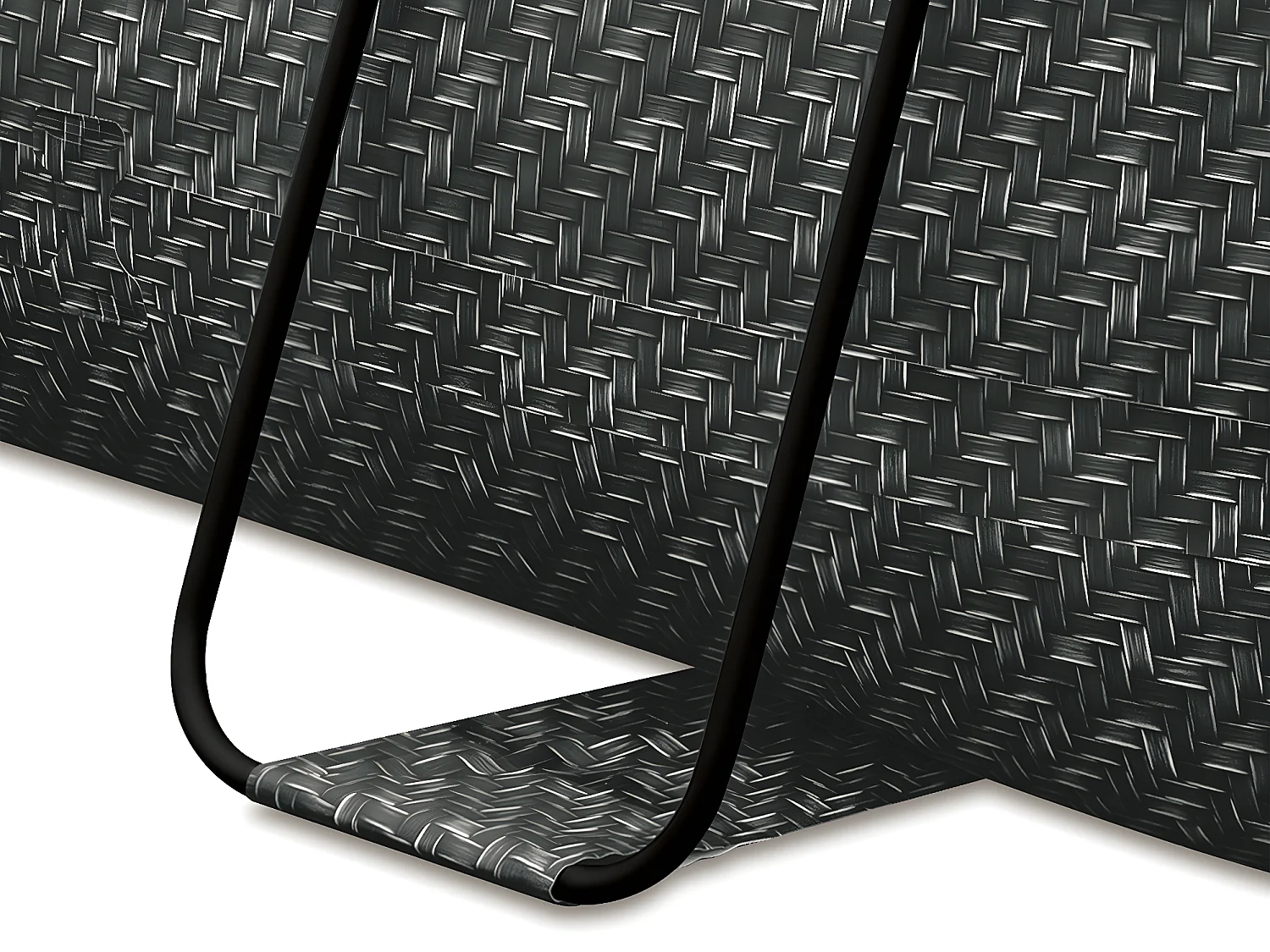 Piscine tubulaire ovale effet chevrons gris foncé avec pompe filtrante à cartouche - L424 x P250 x H100 cm - SALAMANQUE