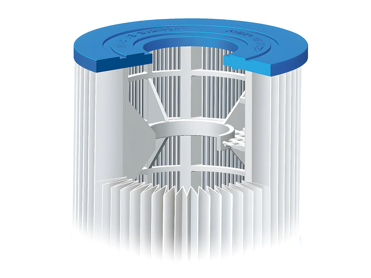 Piscine tubulaire ovale effet chevrons gris foncé avec pompe filtrante à cartouche - L424 x P250 x H100 cm - SALAMANQUE