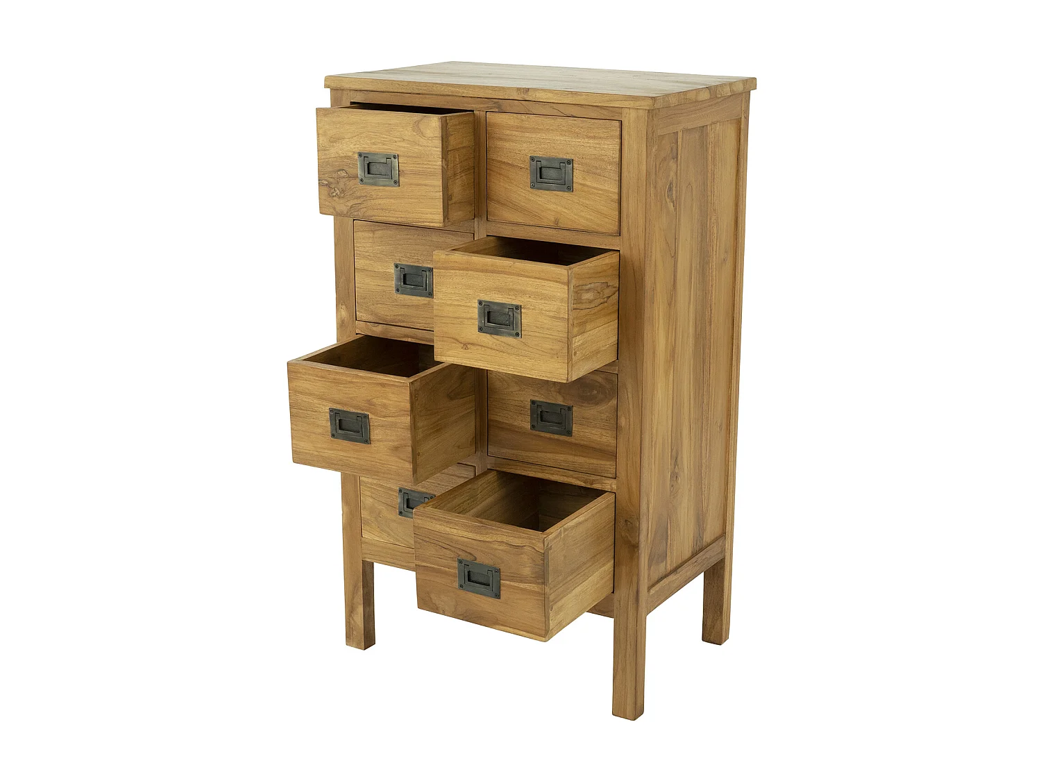 Commode 8 tiroirs - Teck - Coloris : Naturel - LUMIDI