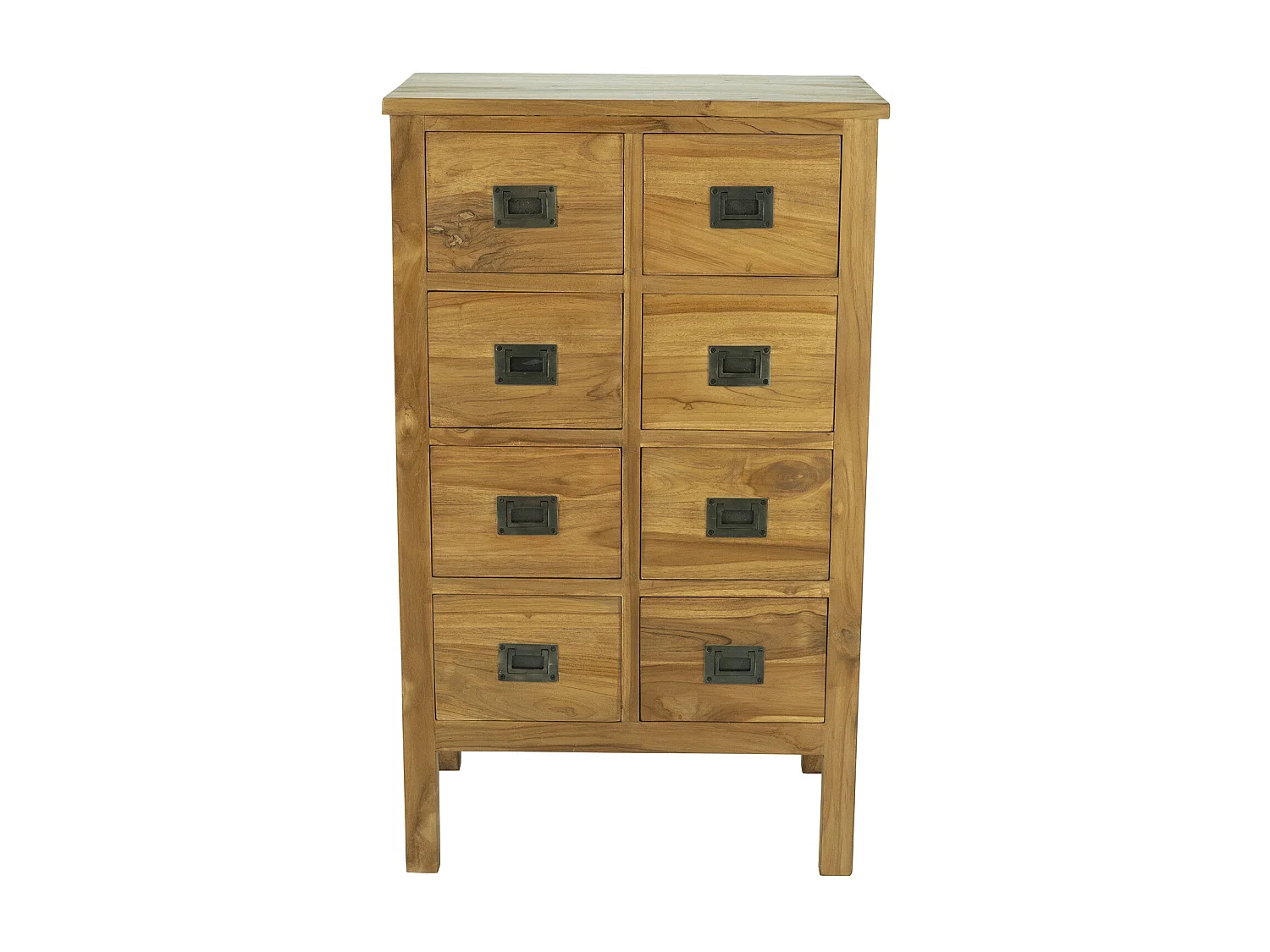 Commode 8 tiroirs - Teck - Coloris : Naturel - LUMIDI