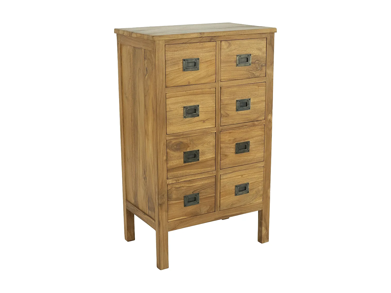 Commode 8 tiroirs - Teck - Coloris : Naturel - LUMIDI