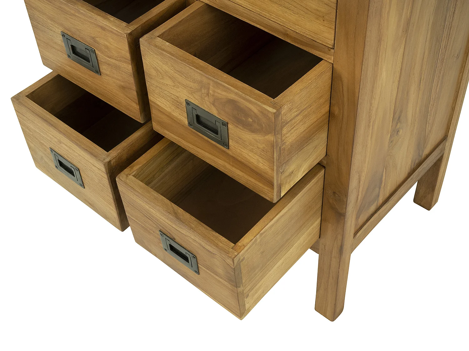 Kommode mit 8 Schubladen - Teakholz - Farben: Holzfarben - LUMIDI