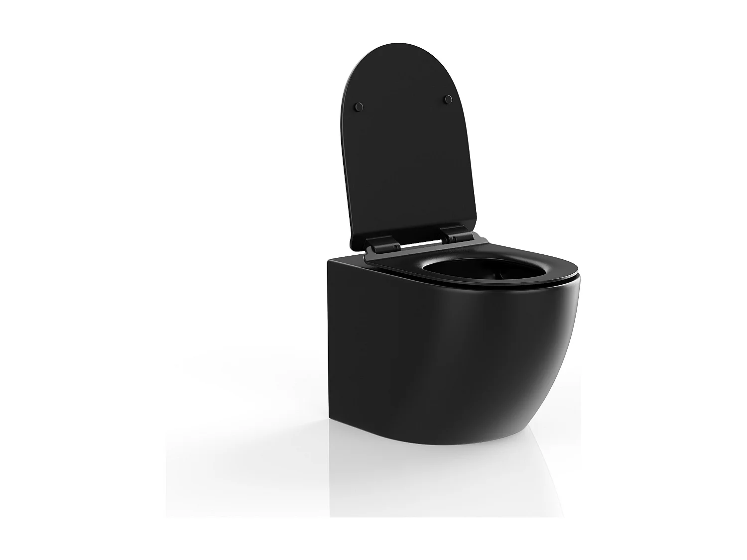 WC suspendu noir mat en céramique sans bride - JAVOINE