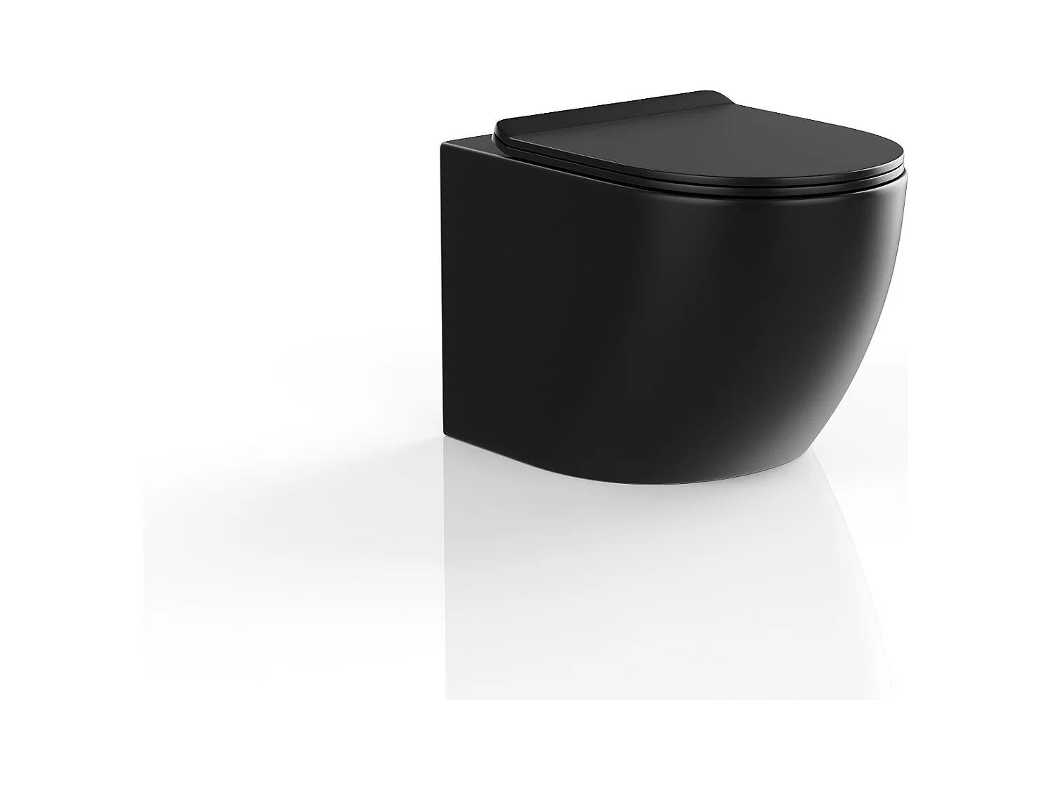 Ophængt toiletskål, mat sort keramik, sort flowerless, JAVOINE