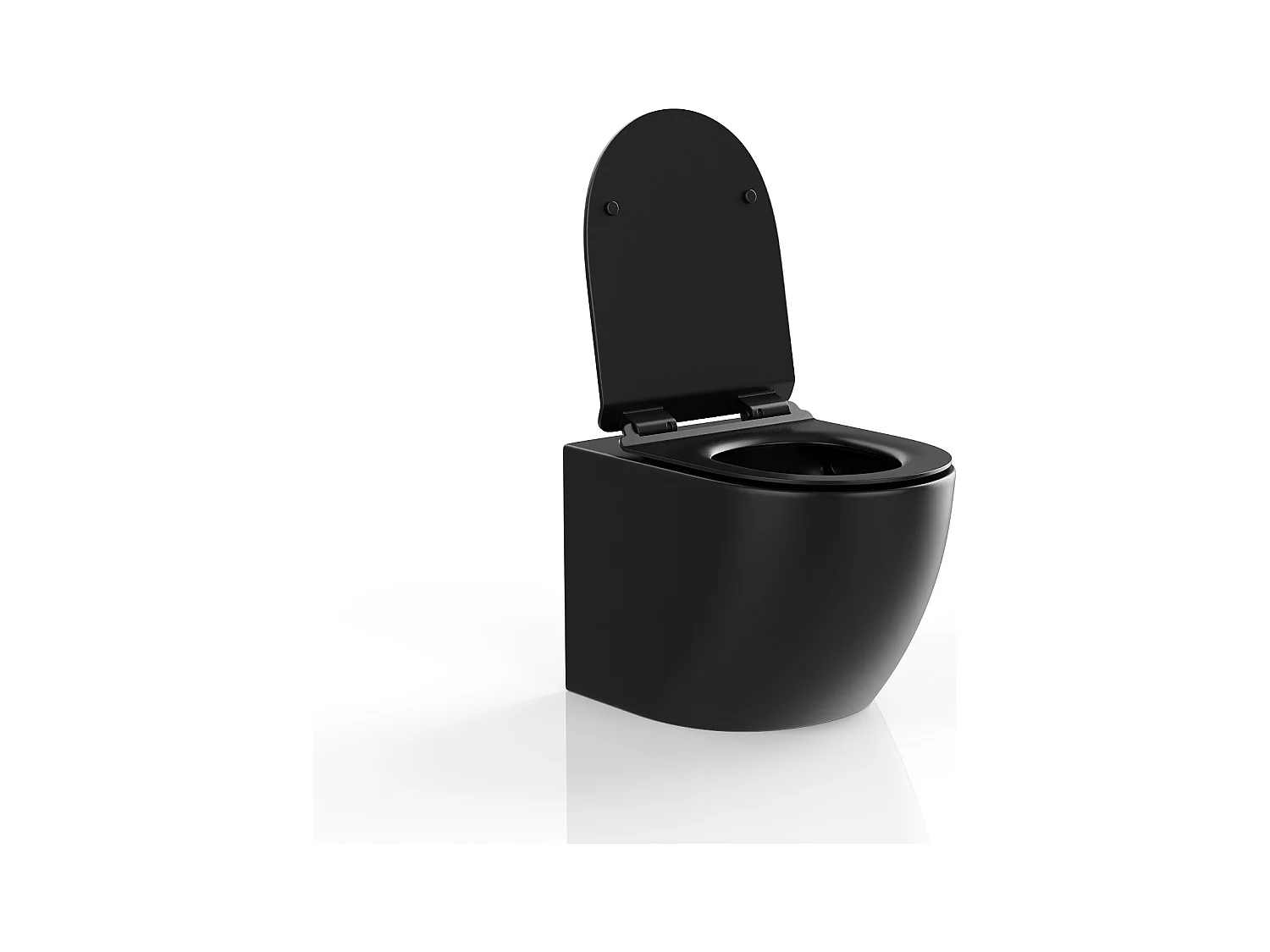 Ophængt toiletskål, mat sort keramik, sort flowerless, JAVOINE