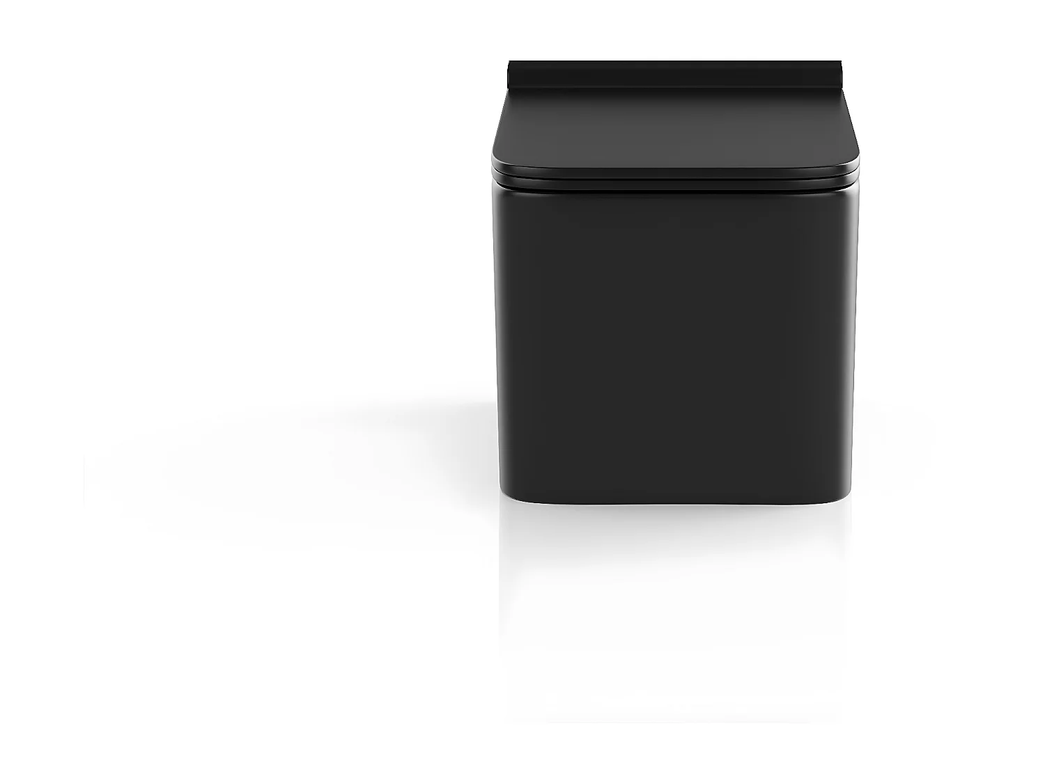 WC suspendu noir mat en céramique sans bride - CLEMONA