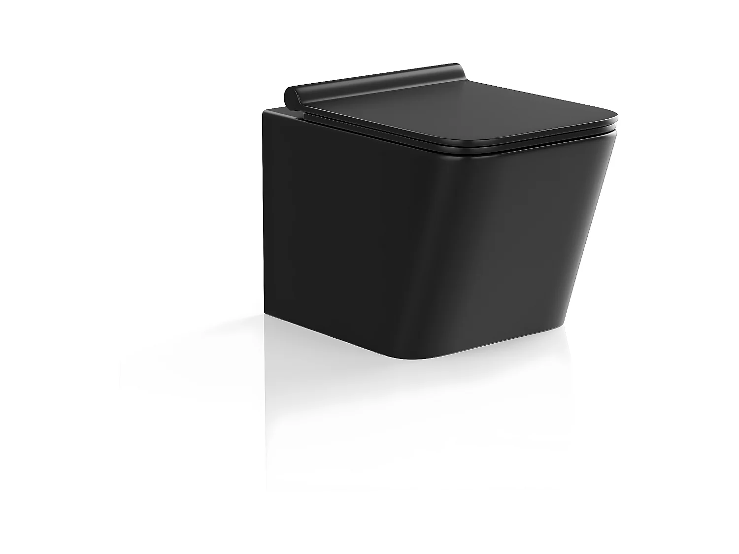 Matt sort hænge-toilet i sort keramik uden skylskyl - CLEMONA