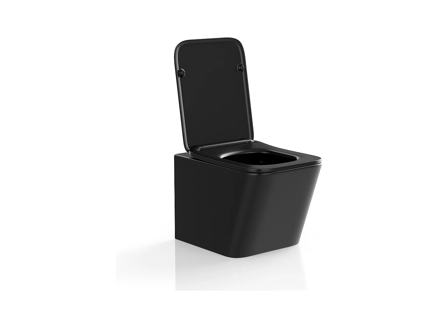 Matt sort hænge-toilet i sort keramik uden skylskyl - CLEMONA