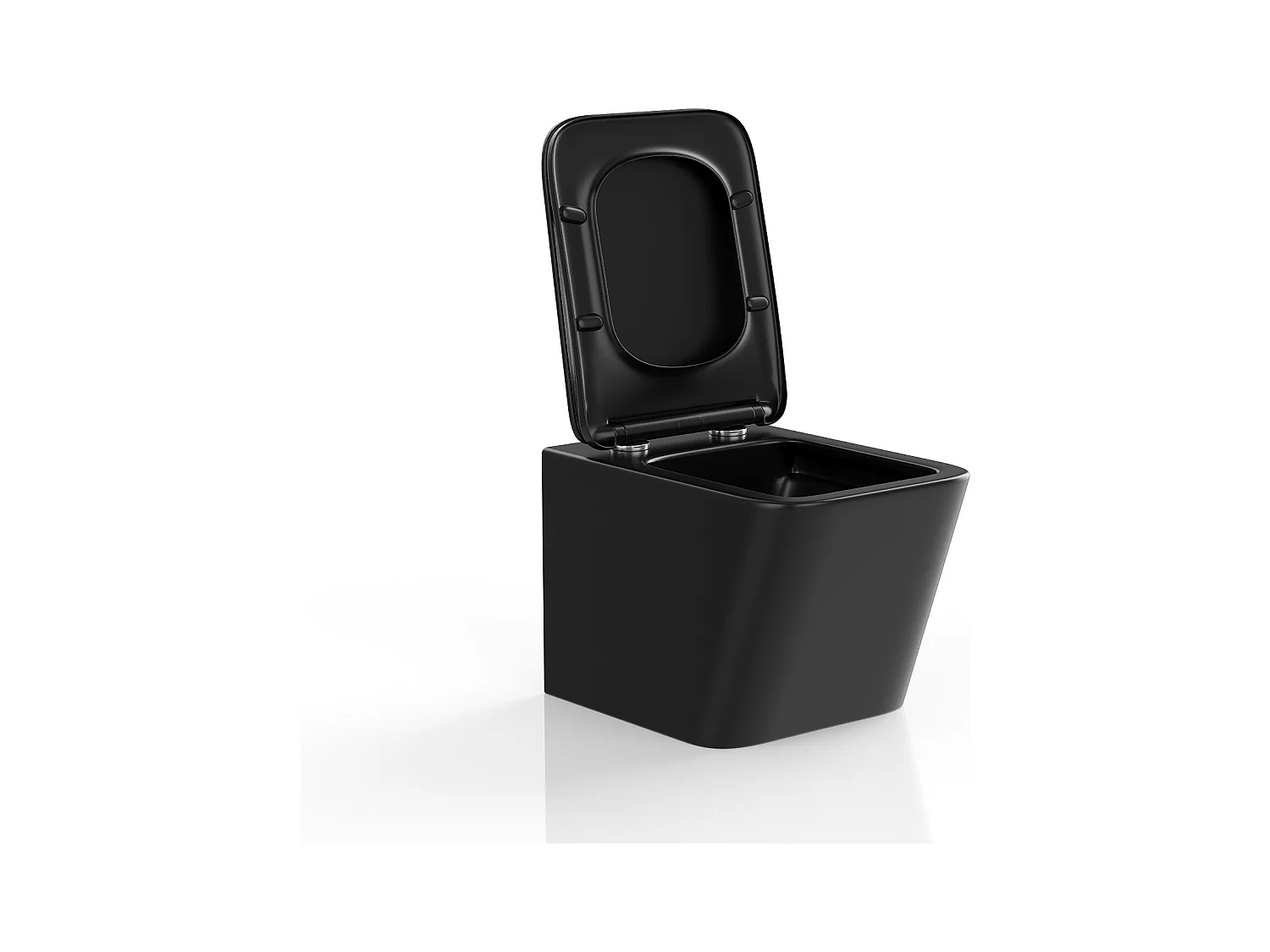 Matt sort hænge-toilet i sort keramik uden skylskyl - CLEMONA