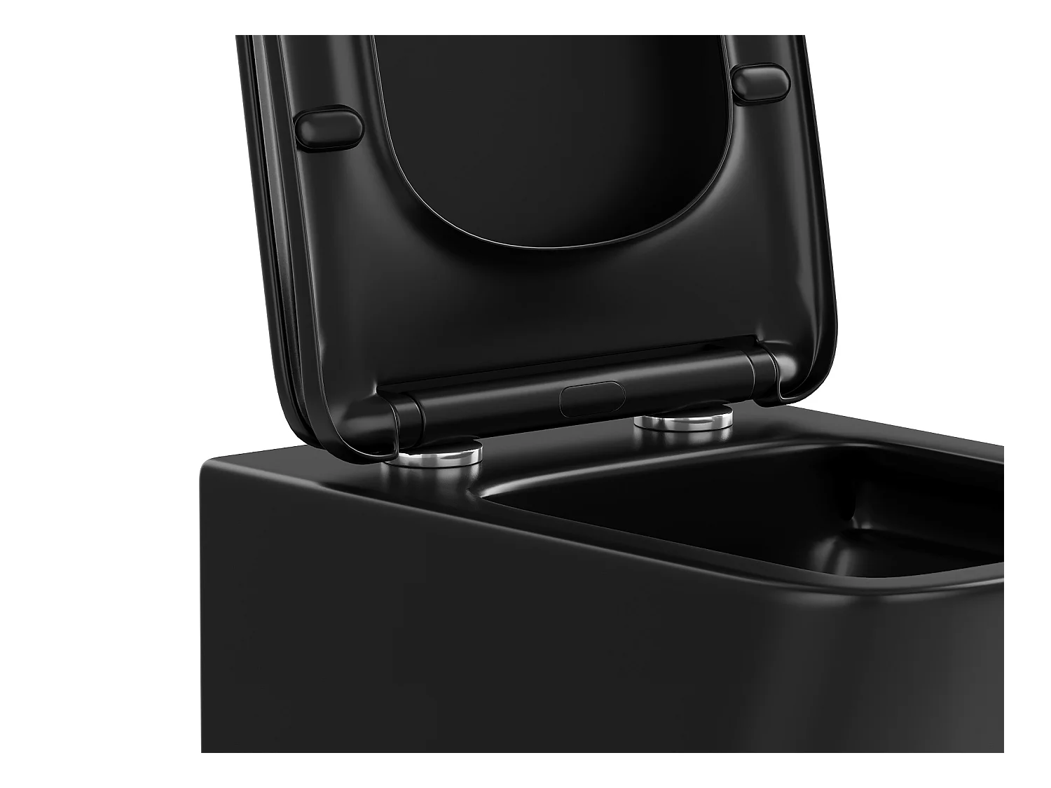 Matt sort hænge-toilet i sort keramik uden skylskyl - CLEMONA