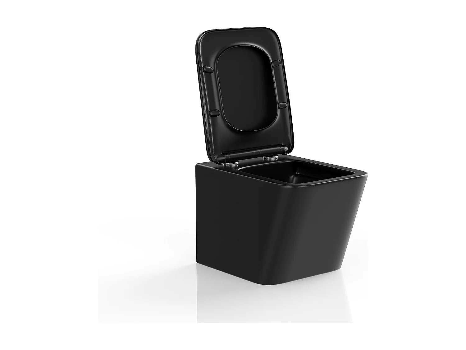 WC suspendu noir mat en céramique sans bride - CLEMONA