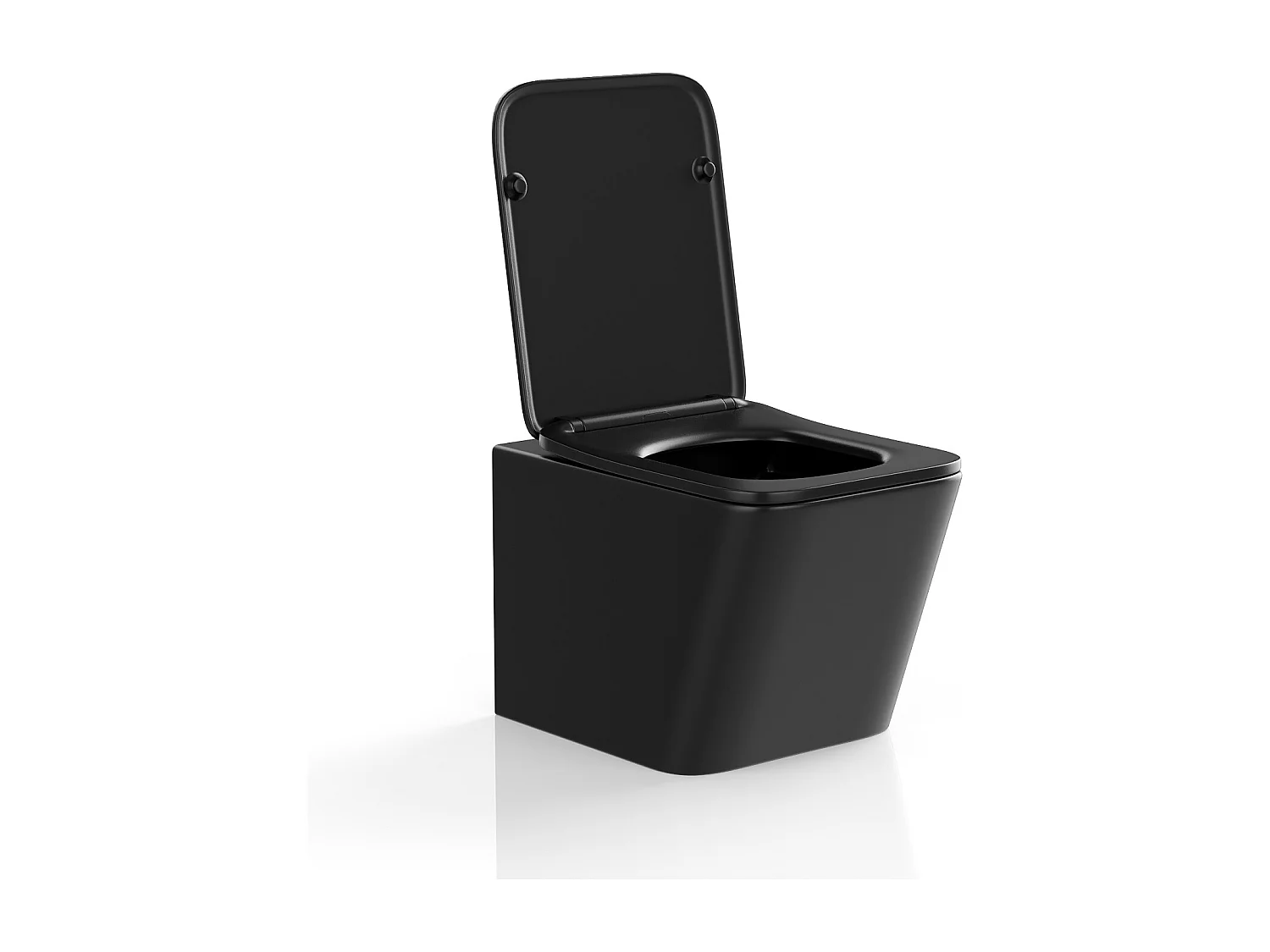 WC suspendu noir mat en céramique sans bride - CLEMONA