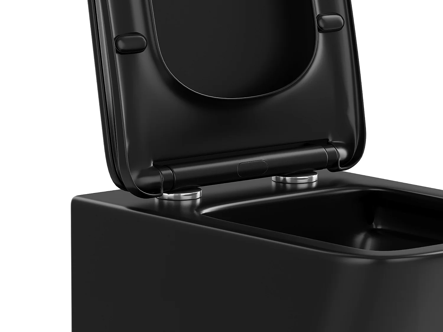 WC suspendu noir mat en céramique sans bride - CLEMONA